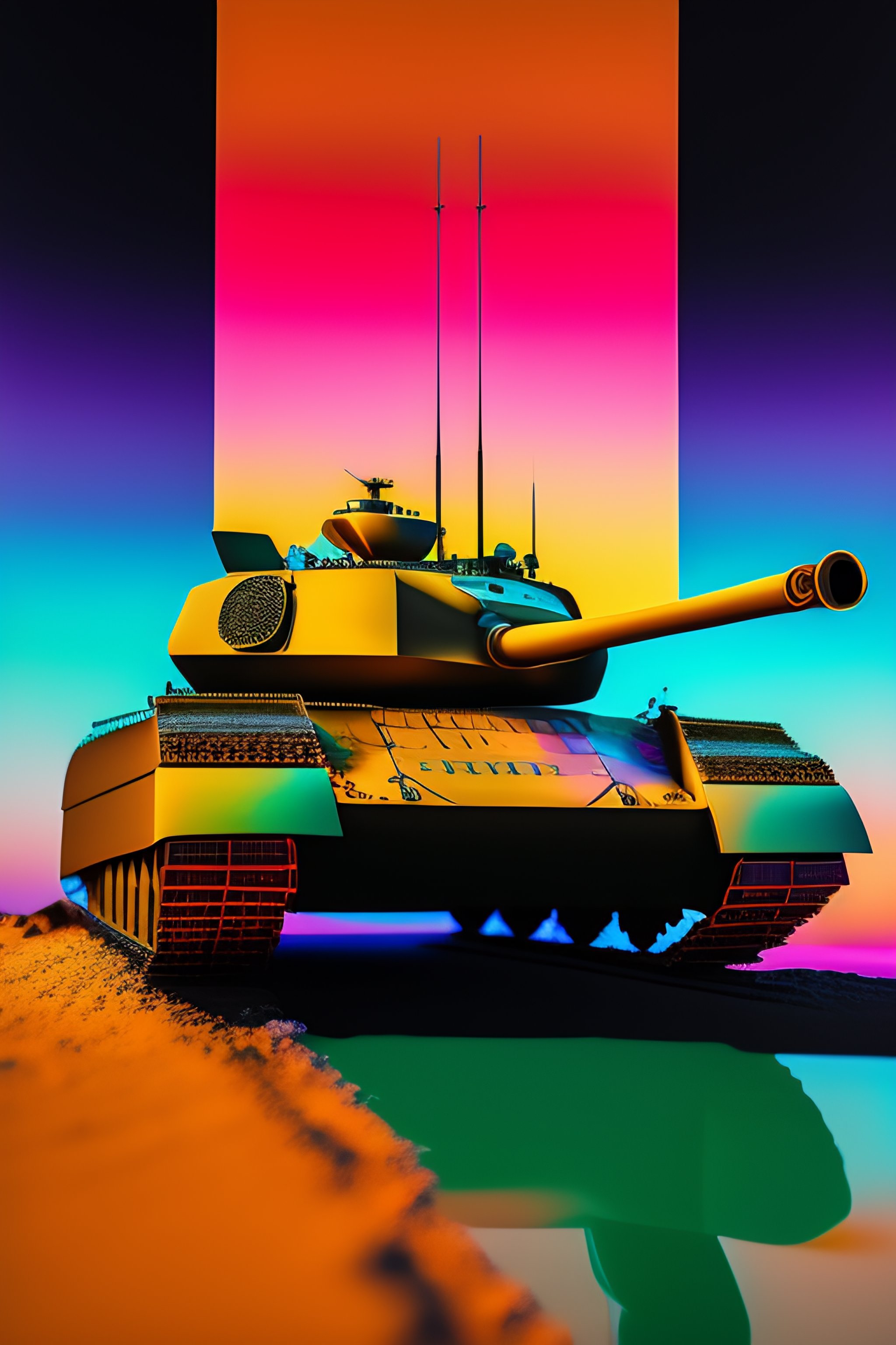 Lexica - Tank, painting, expressionism, amazing composition, vaporwave ...