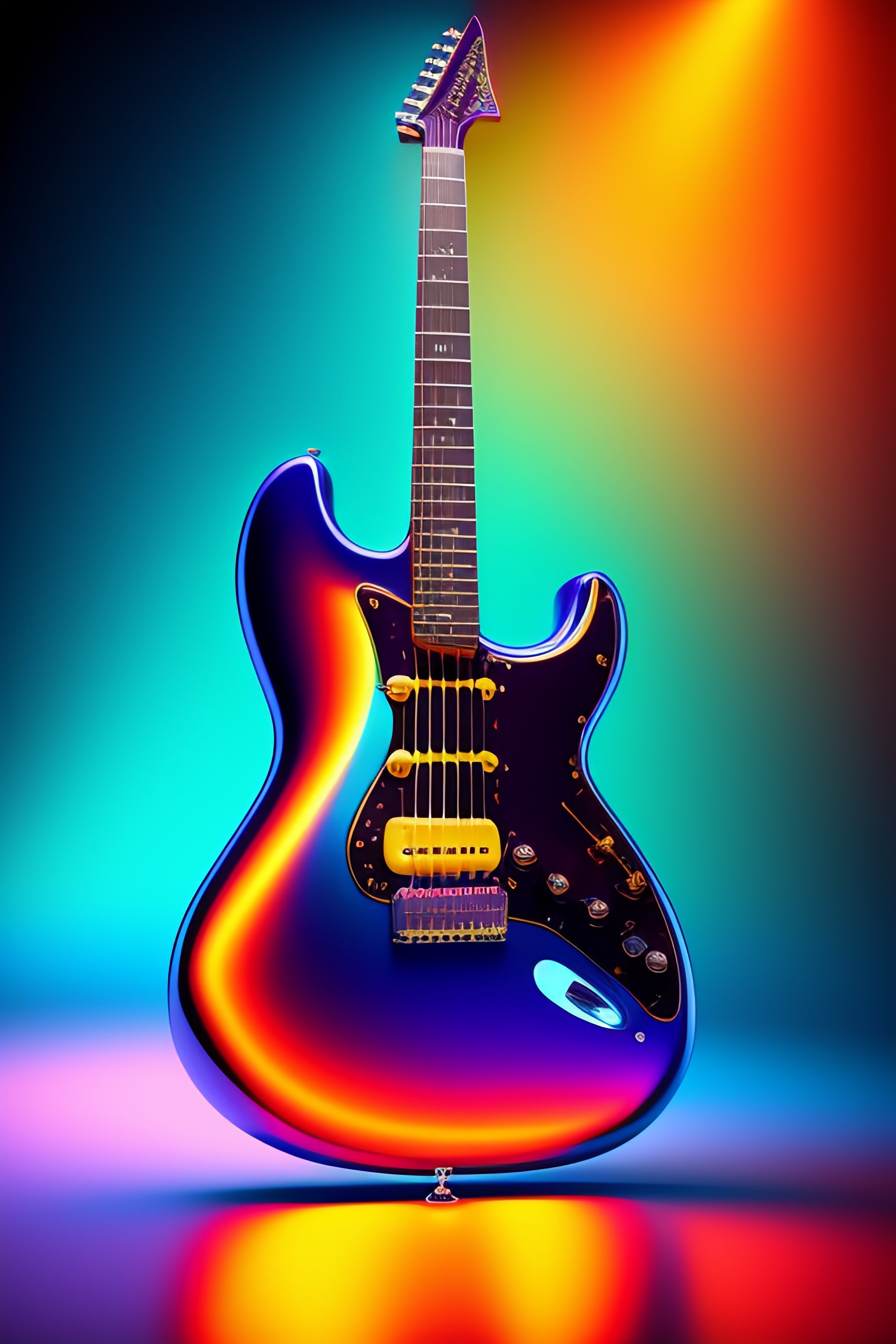 Lexica - Electric disco guitar shaped as a bird of paradise, teal ...