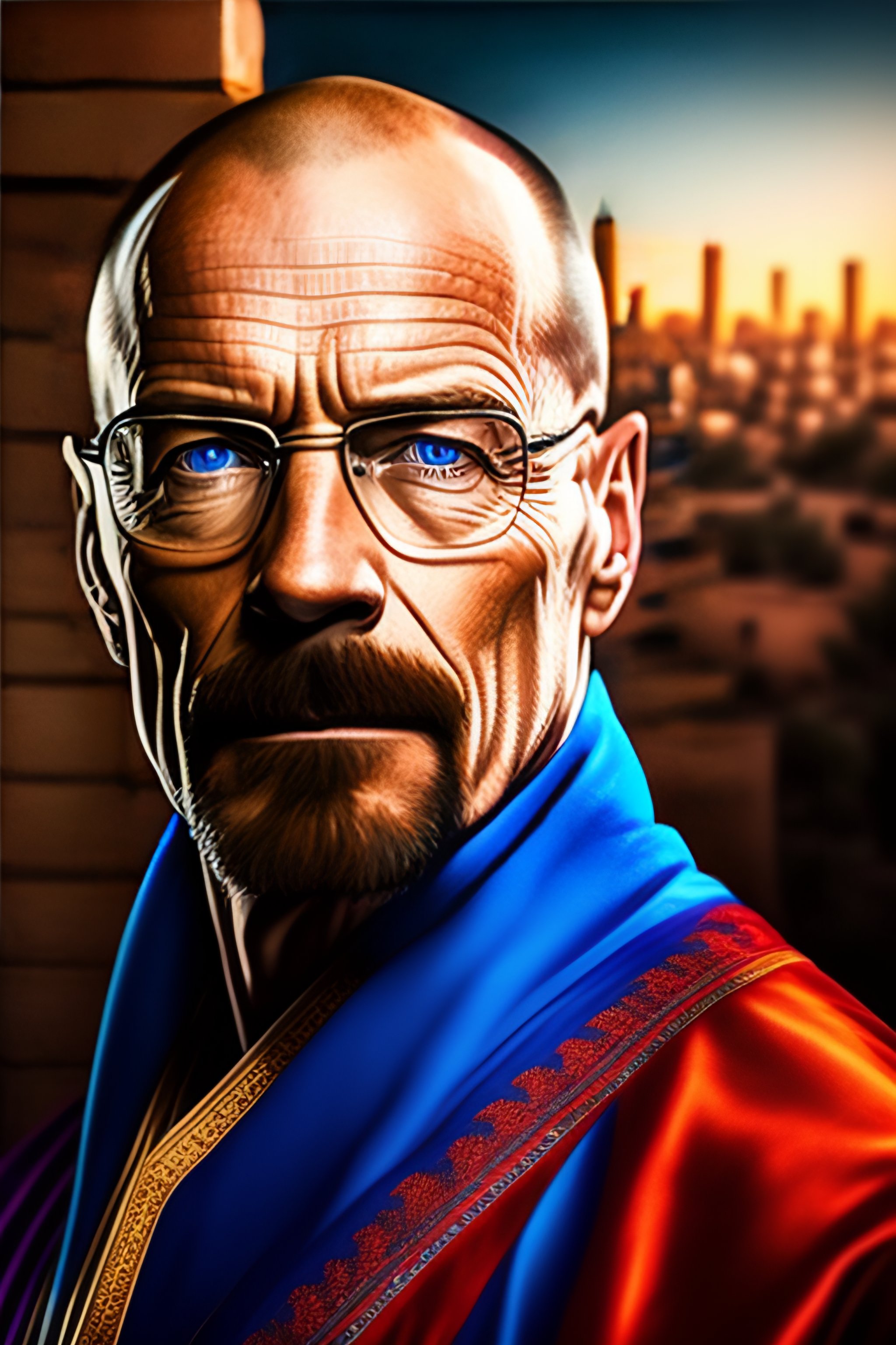 Lexica Walter white, Dale style, high detail, high resolution, red and blue color mode