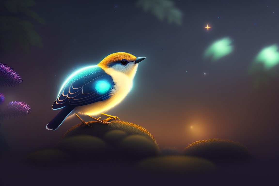Lexica - An image of Spark, the little firefly, standing alone amidst a ...