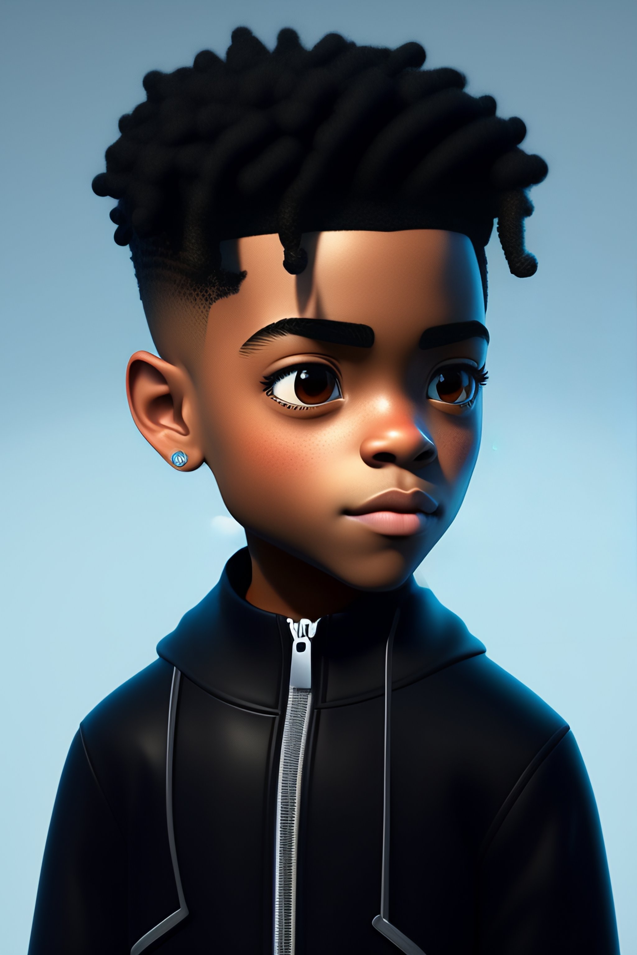 Lexica - Xxxtentacino boy in black zipper top, pixar style, 3d style ...