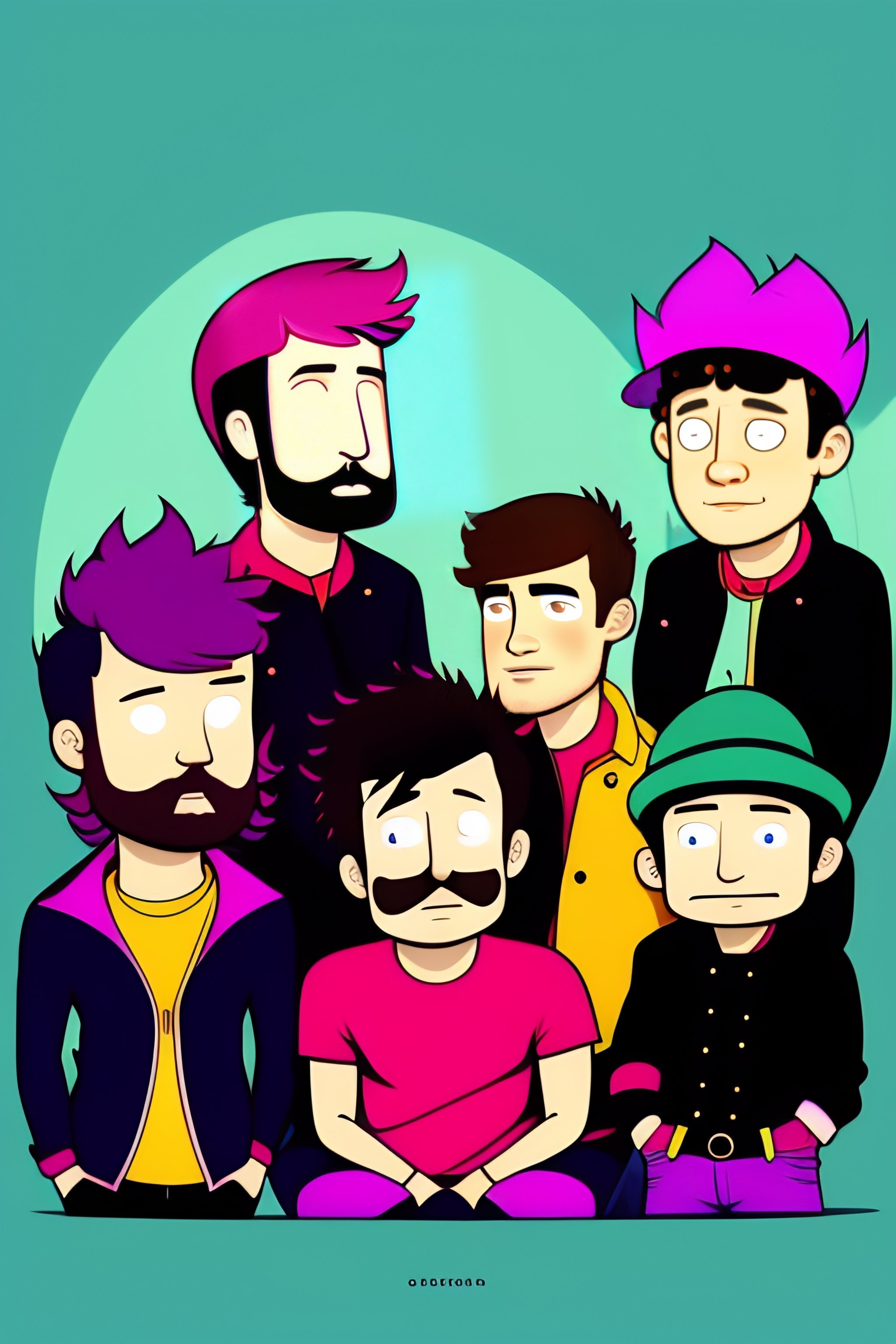 Lexica - Band Coldplay in cartoon style