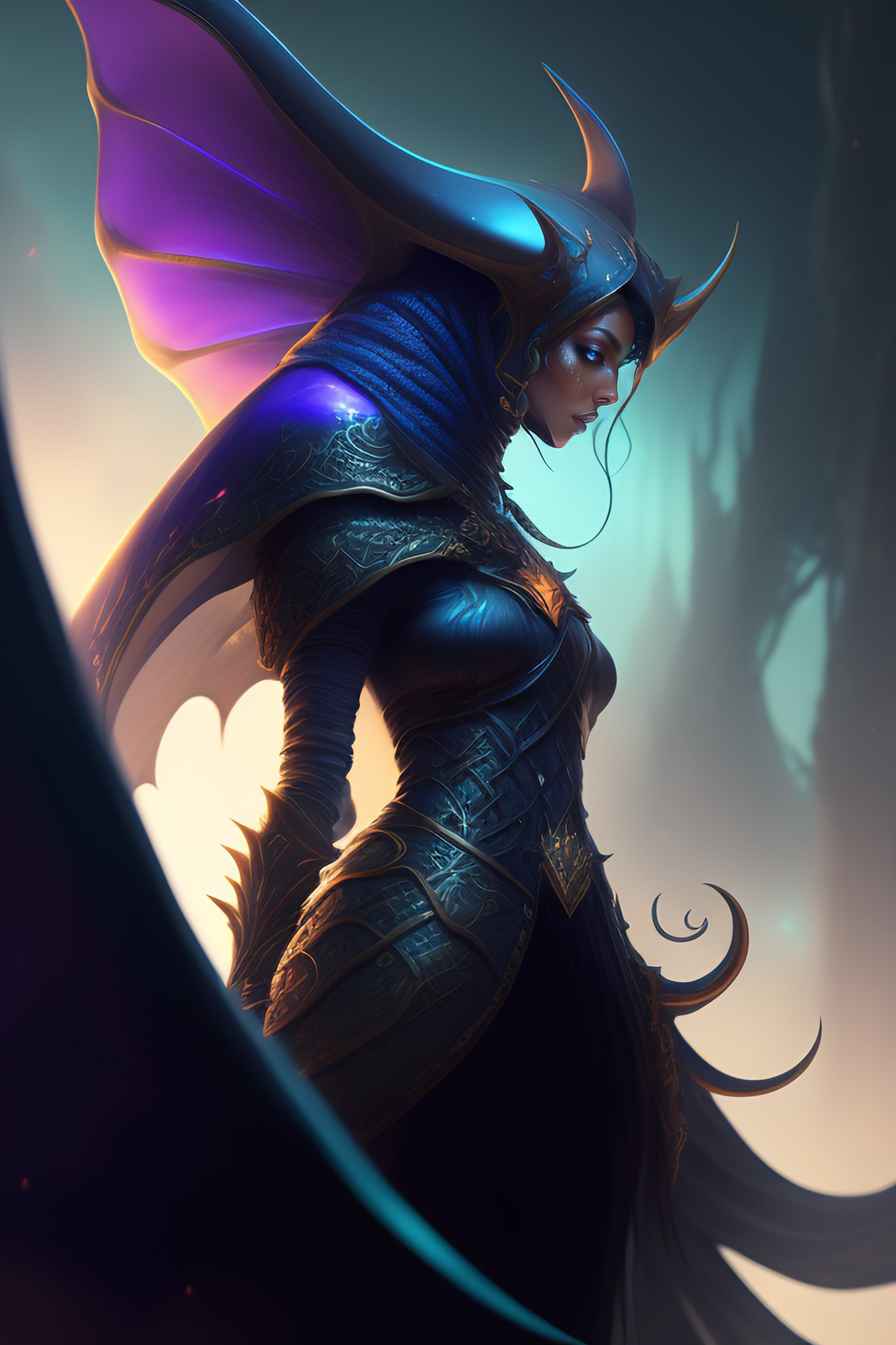 Lexica - Establishing shot of a fantasy spectral archlich with a manta ...