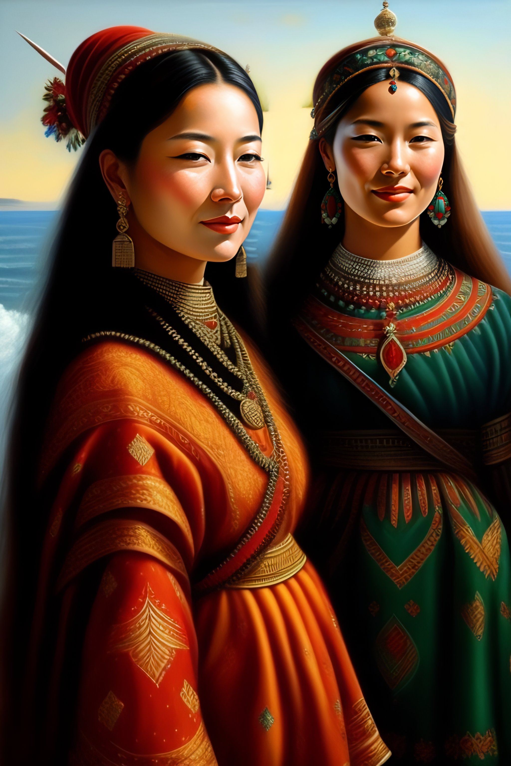 Lexica - Realistic oil paint of The cultural traditions and folk art of ...