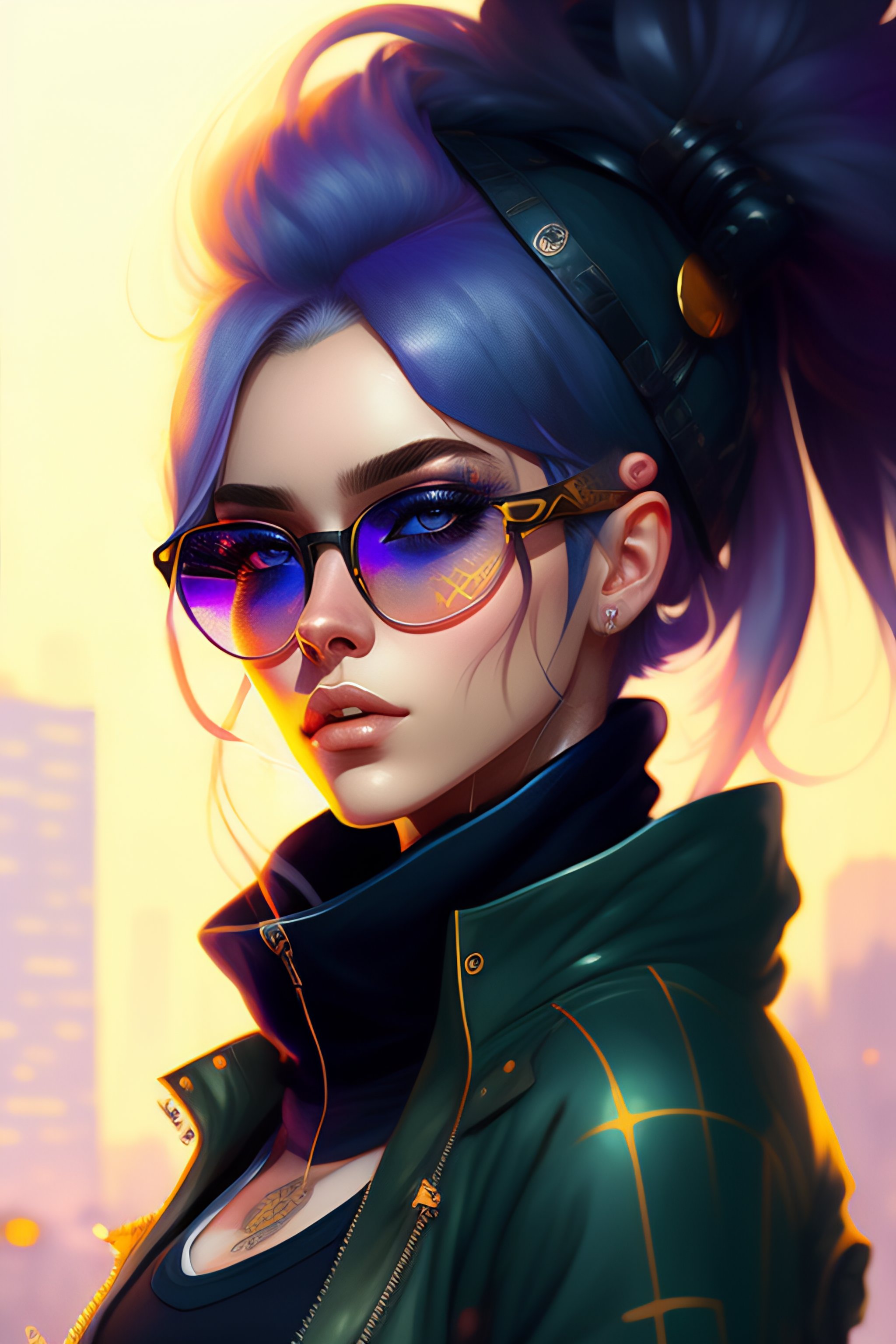 Lexica - Full highly detailed portrait of a sewer emo punk woman ...