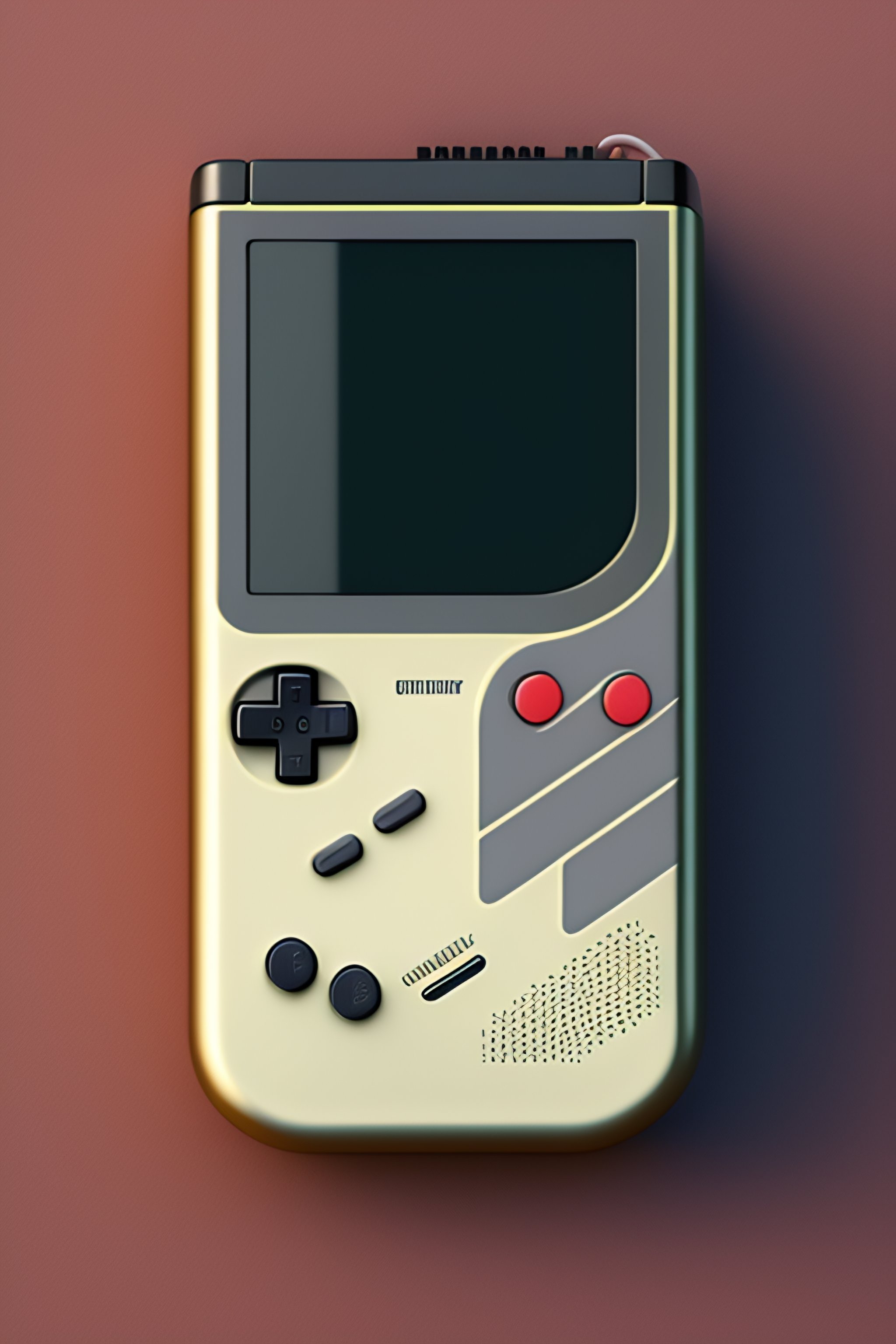 Lexica - Gameboy console render designed by Dieter Rams