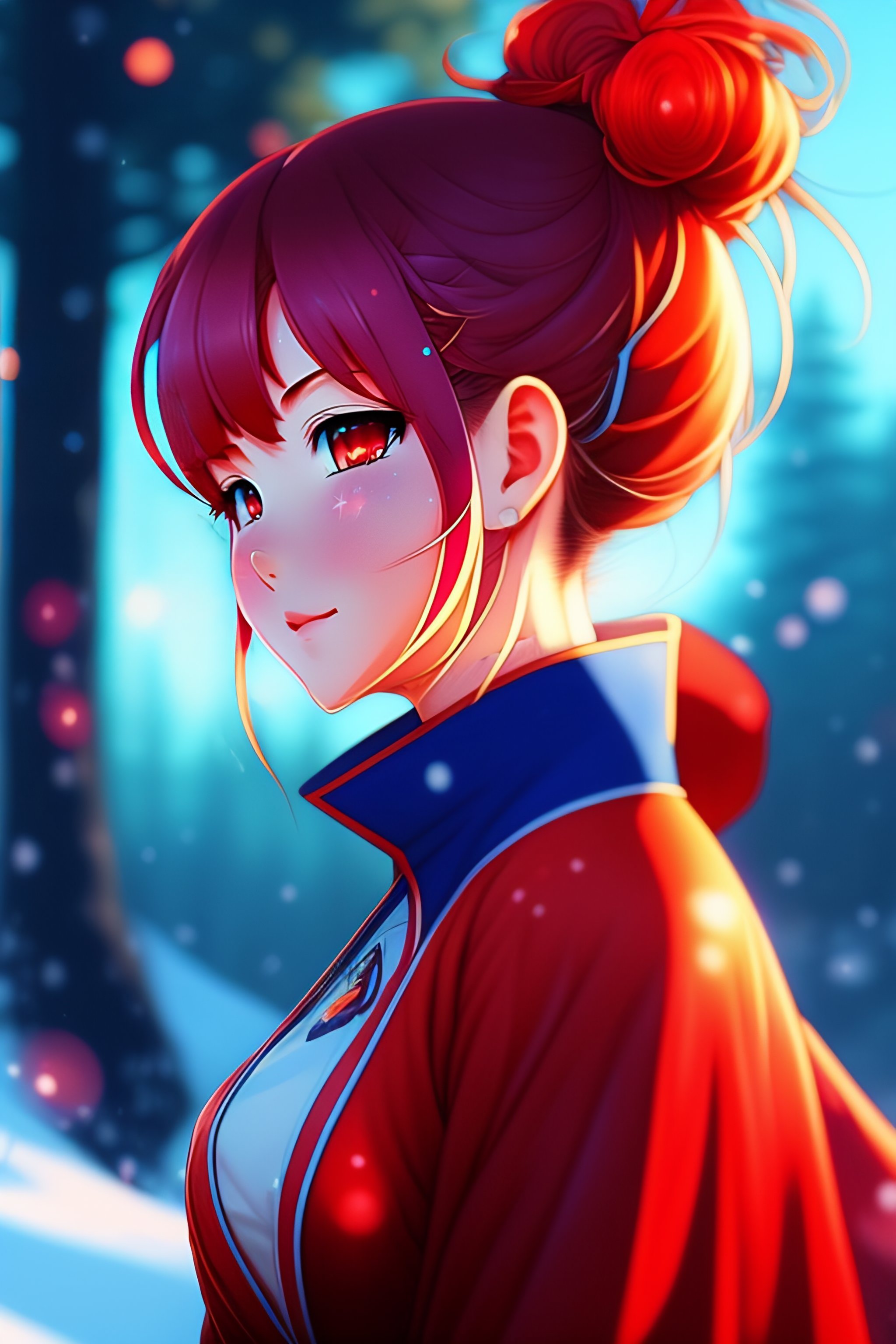 Profile picture of an anime girl with maroon hair