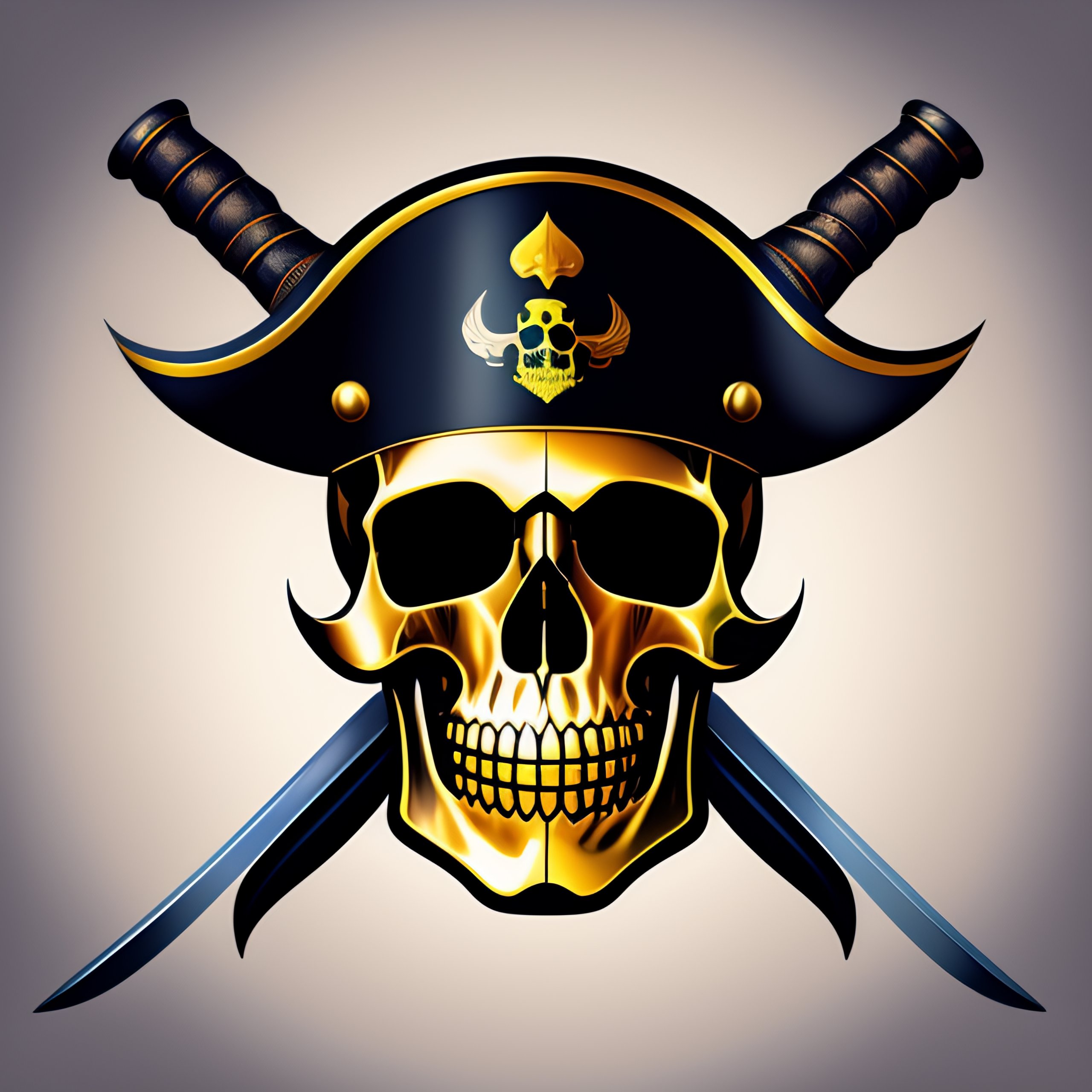 Lexica - A skull with a pirate hat and two swords going through it in ...