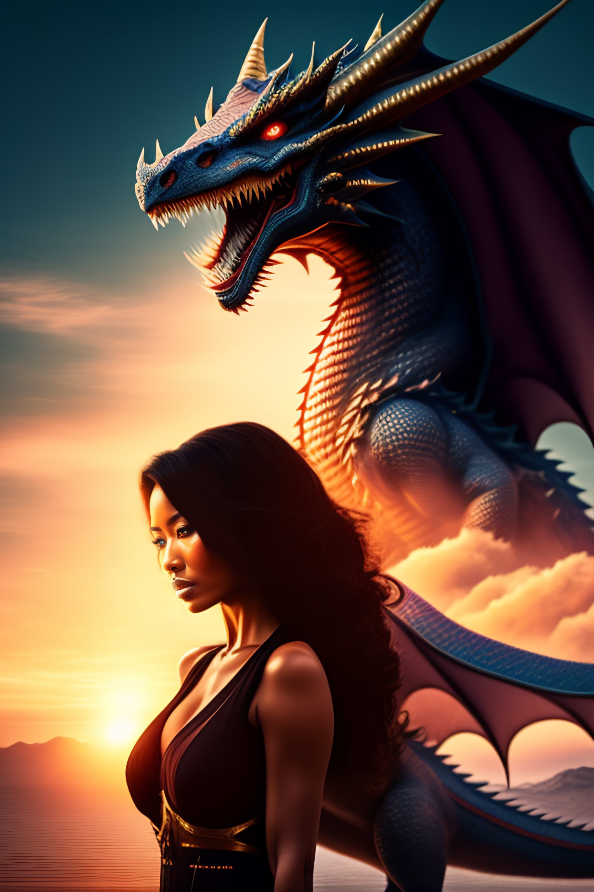 Lexica - A terrifying dragon with sharp teeth and claws, looming over a ...
