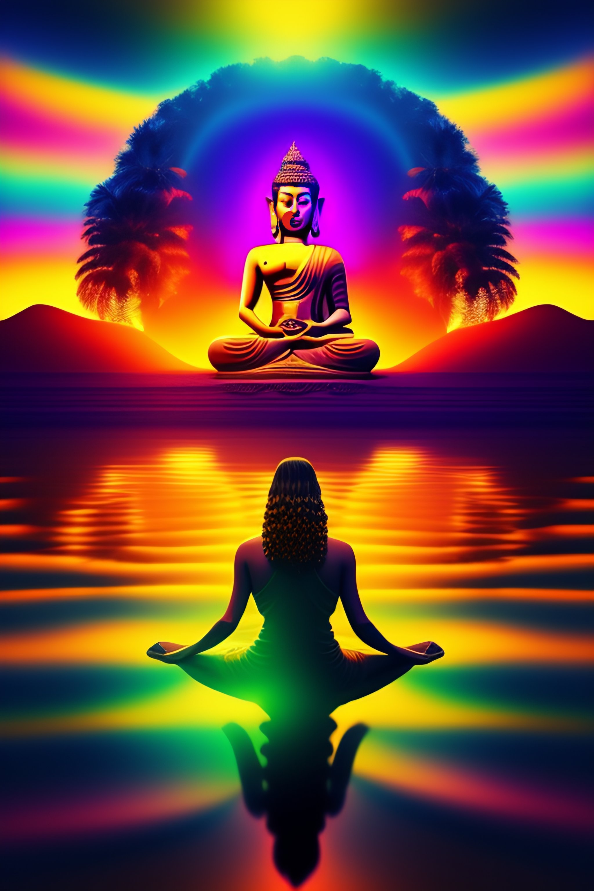 Lexica - Californian hippie tripping on LSD meditating on the beach in