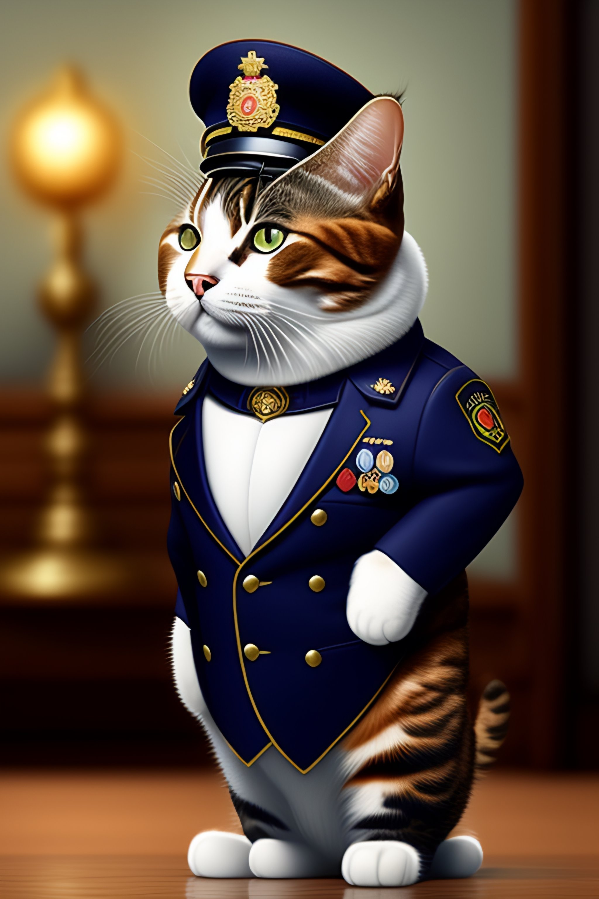 Lexica - A cat dressed as an international police officer with a