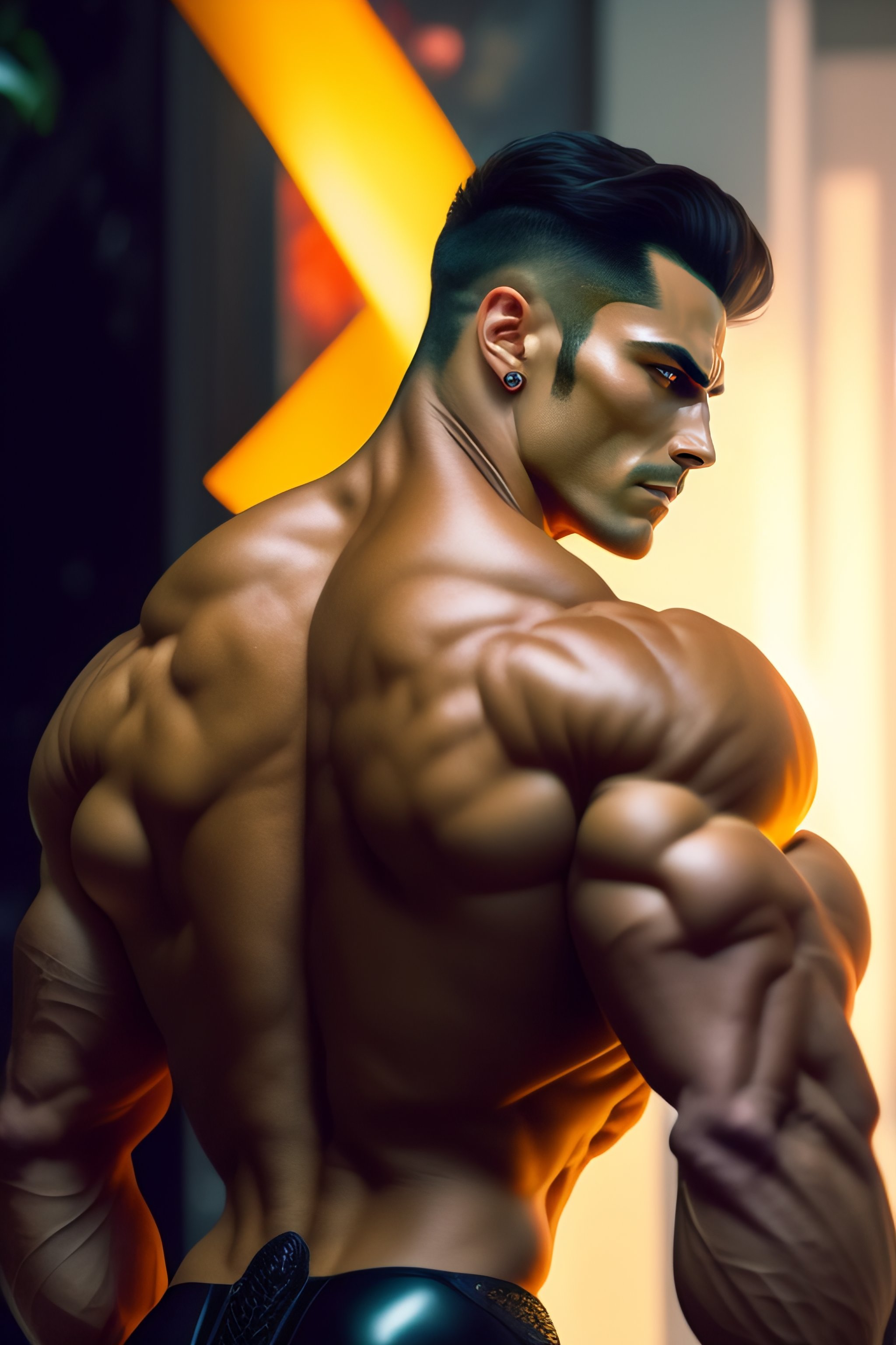 Lexica - Gigachad luigi bodybuilder fighting like saitama in the matrix,  fantasy character portrait, ultra realistic, anime key visual, full body  con...