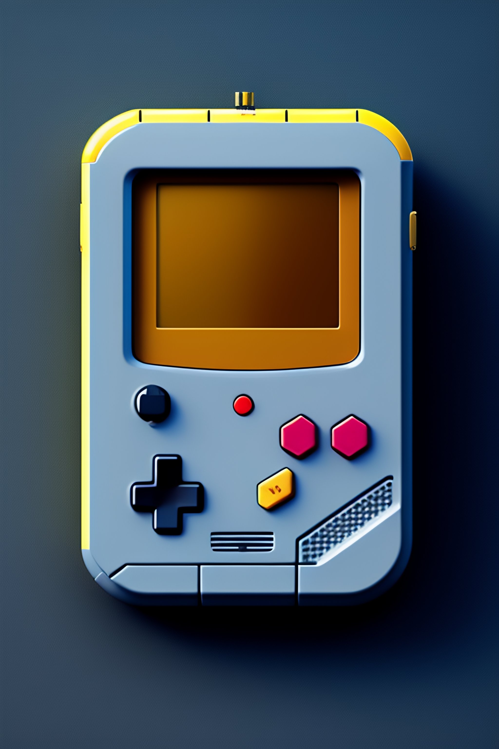 Lexica - 3D pixel retro tiny cute game boy render.