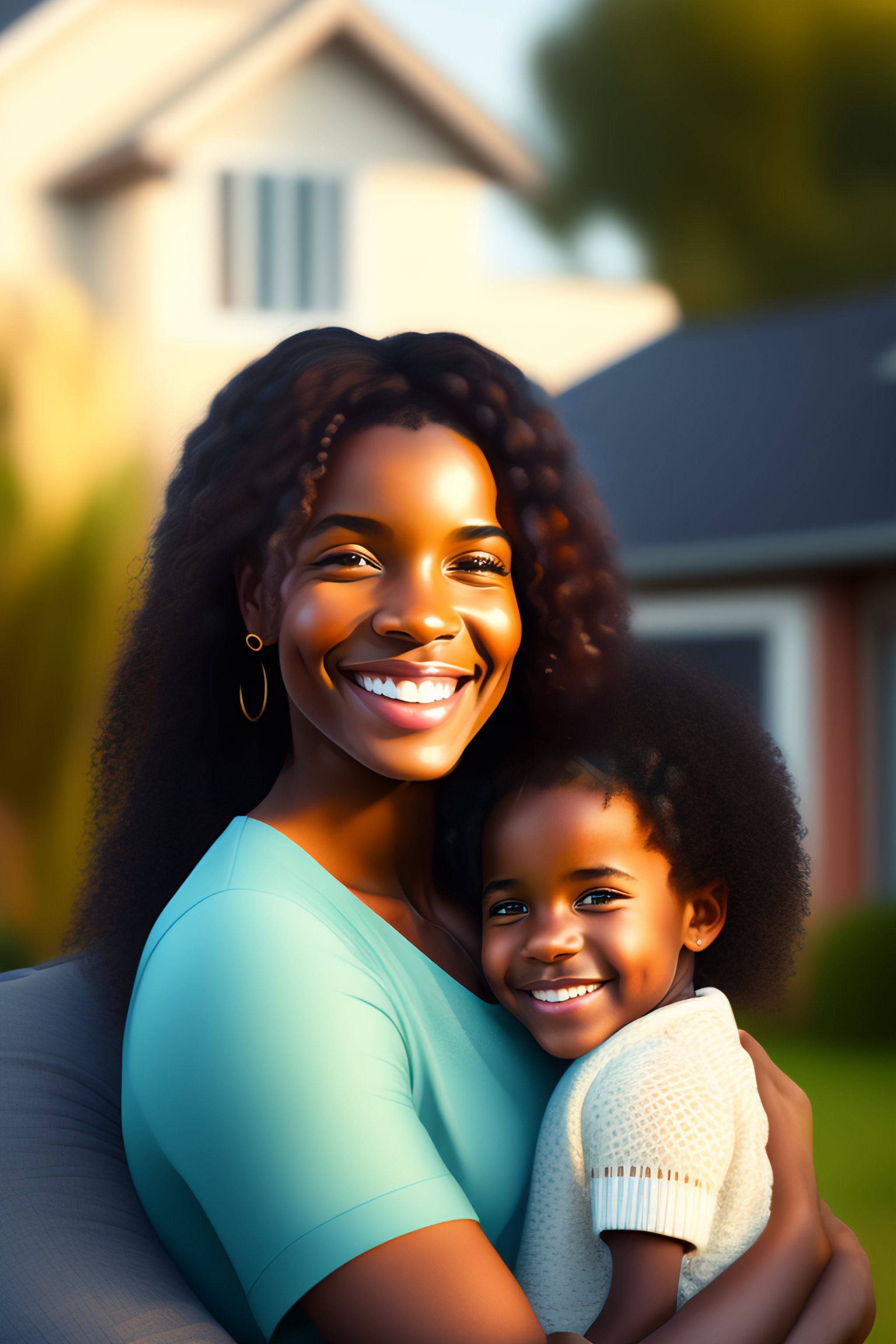 Lexica - Black woman smiling with open arms and black man smiling ...