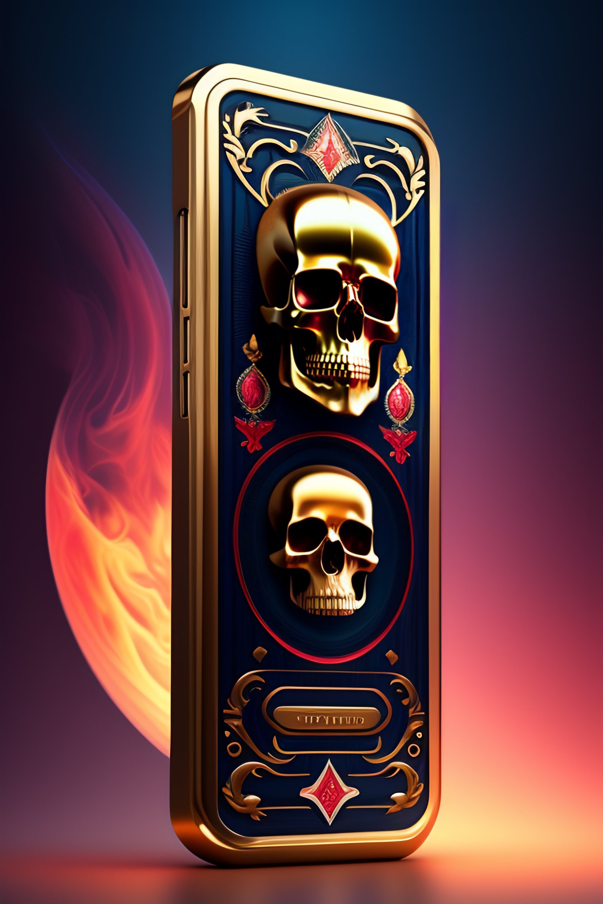 Lexica - An extremely complex mobile phone, the skull jack on a deck of ...
