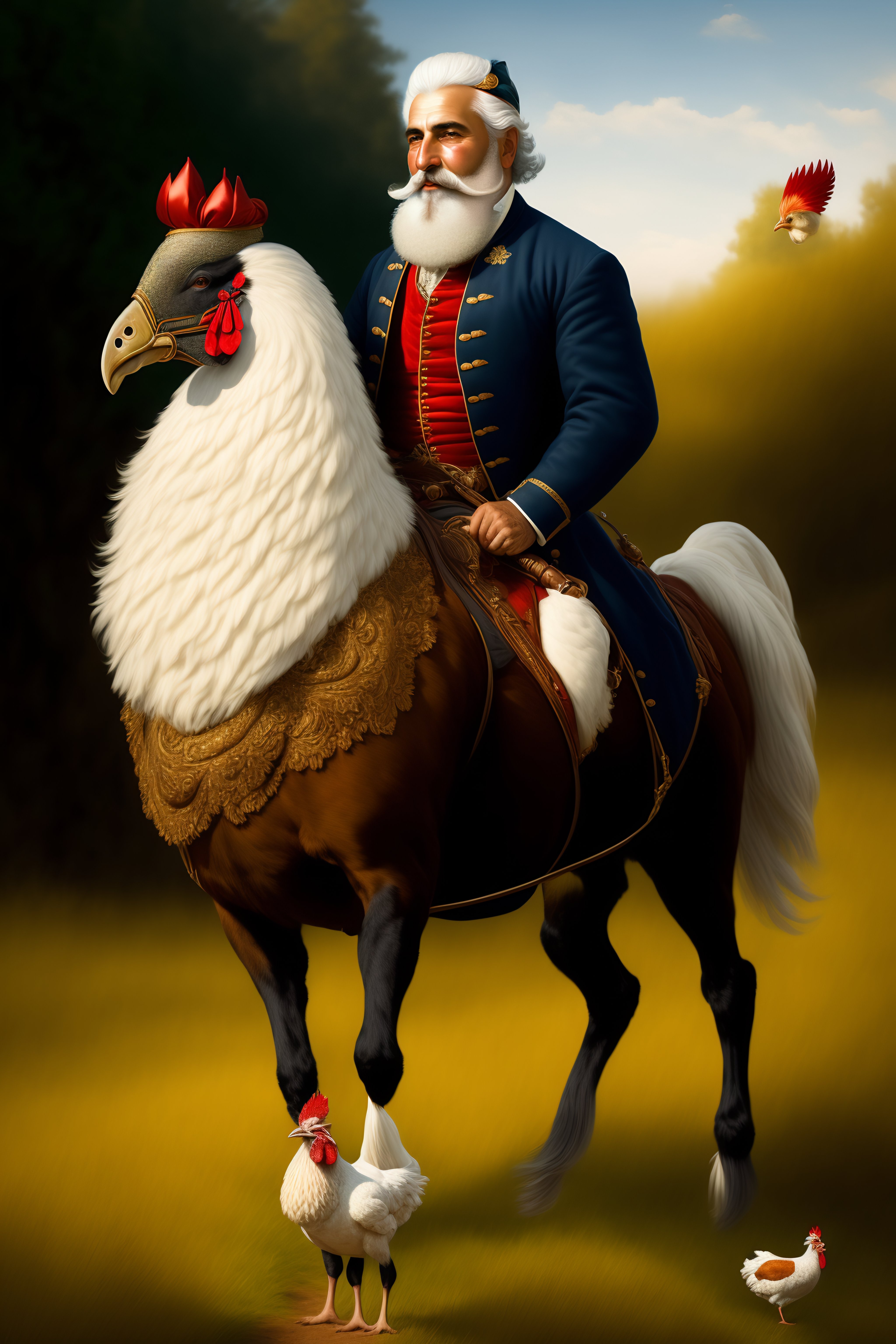 Lexica - 18th century style Jewish man with a white beard riding a ...