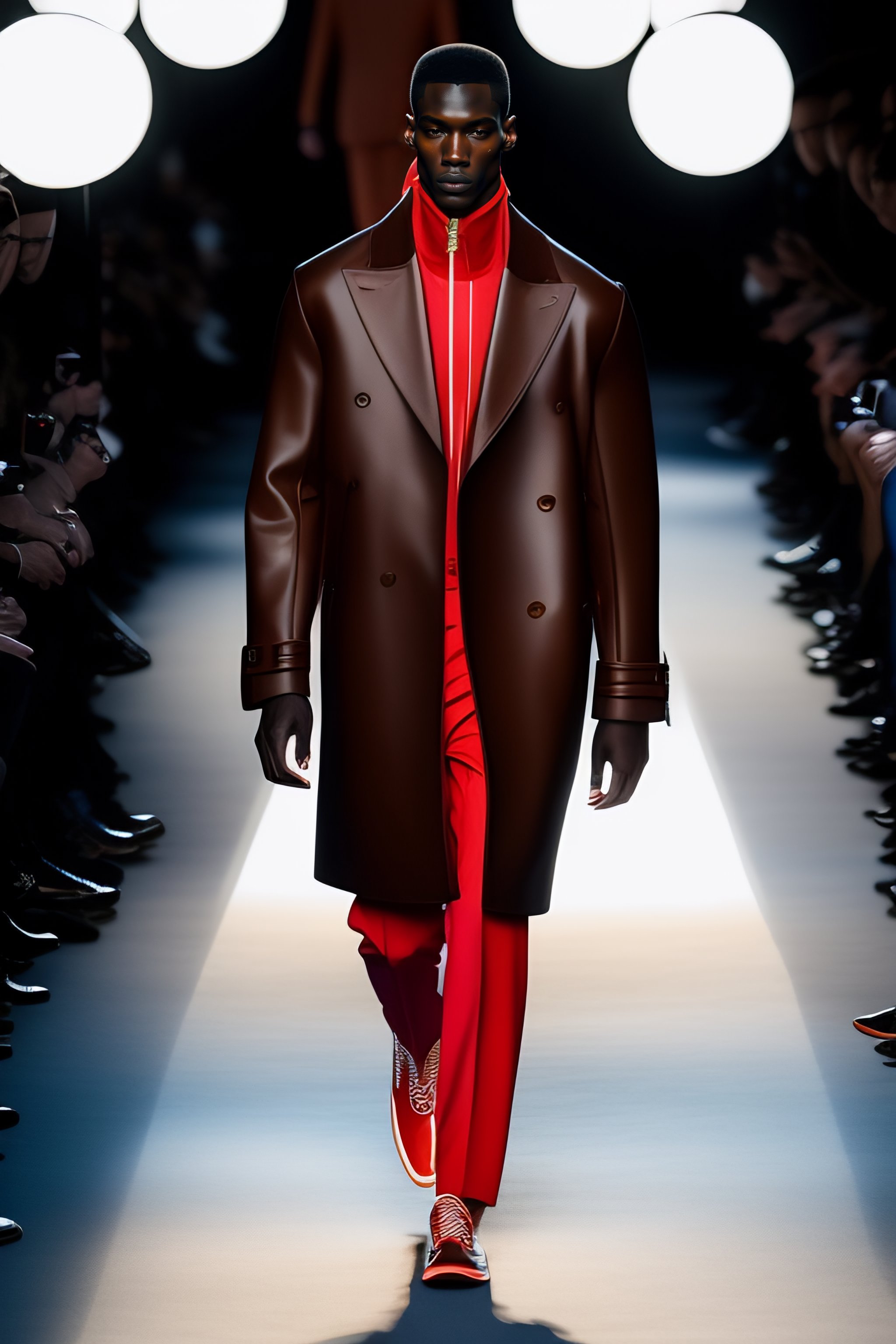 Lexica - Male model walking dow the catwalk, dark fashion, louis vuitton,  streetwear, virgil abloh
