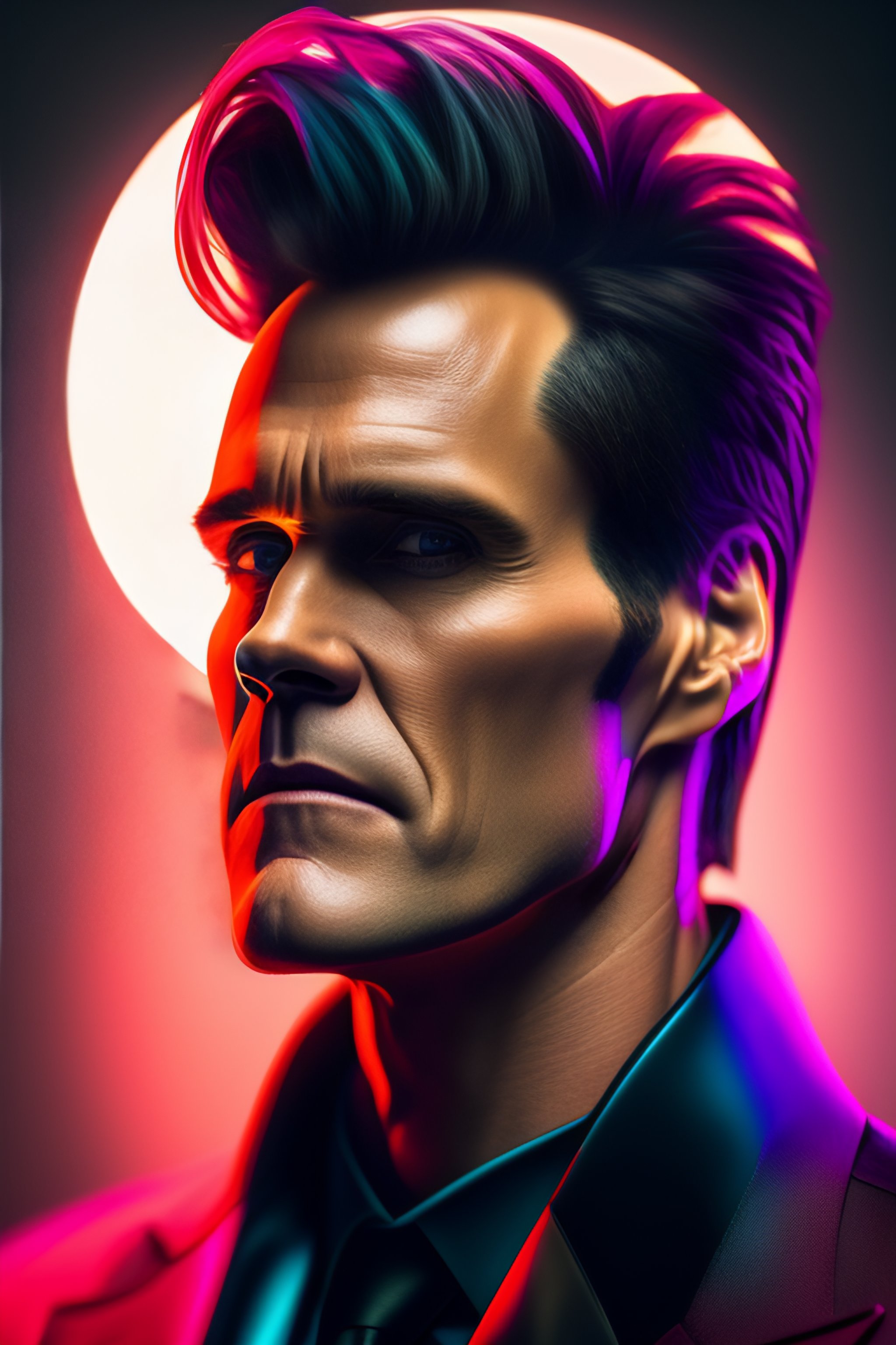 Lexica - Symmetry!! portrait of cyberpunk Jim Carrey 8k