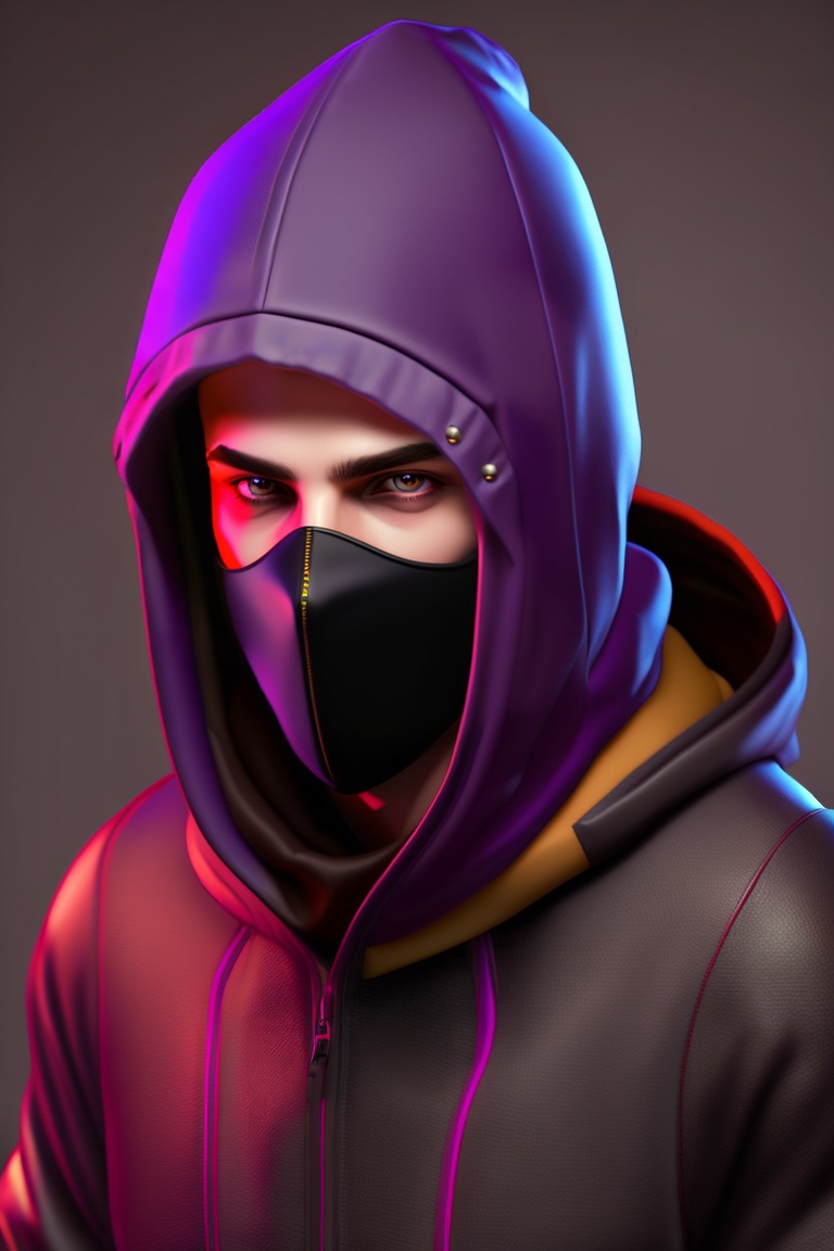 Lexica - Male character, skinheads style, with a purple hood, with ...