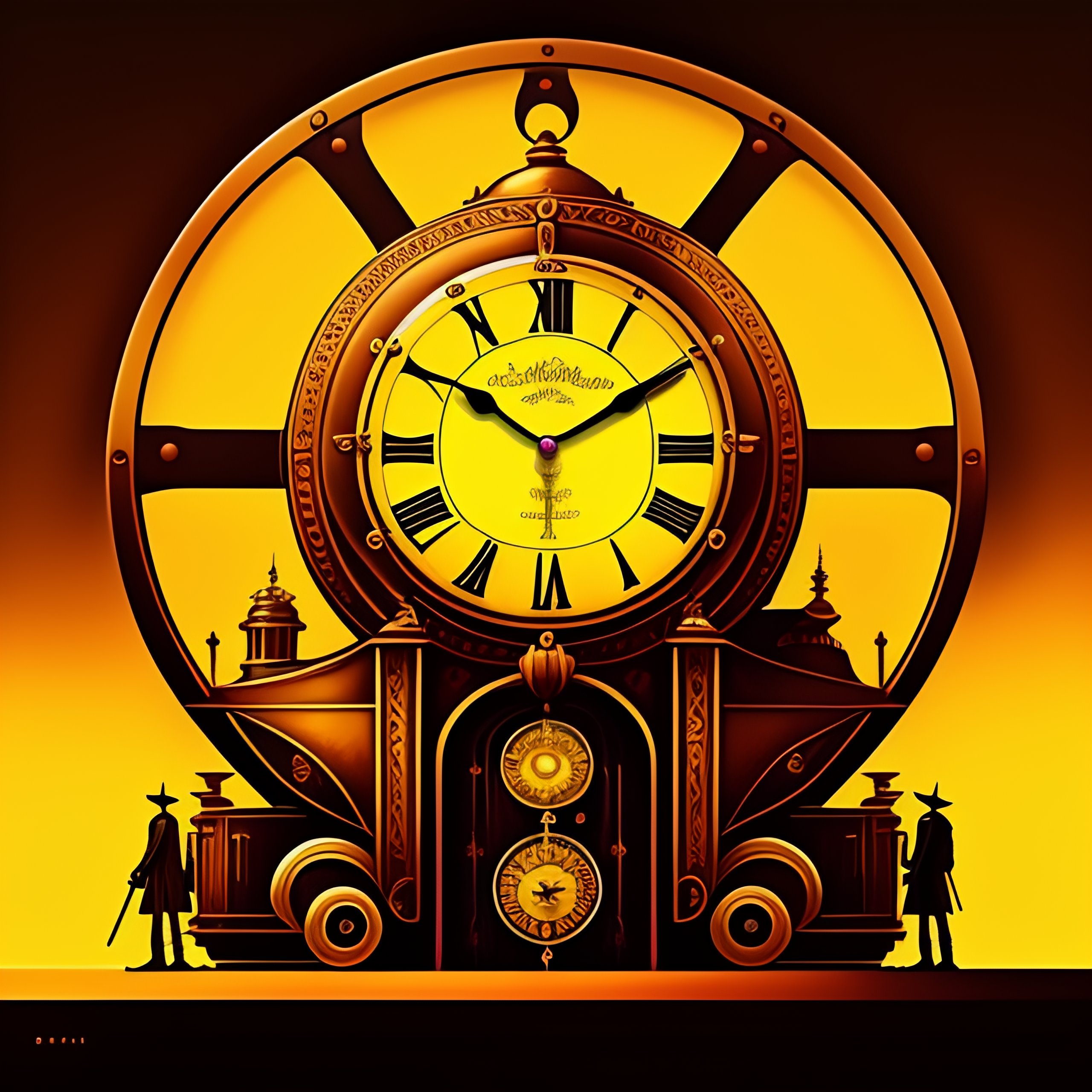 Lexica - Apple styled minimal steam punk clock. highly detailed digital ...