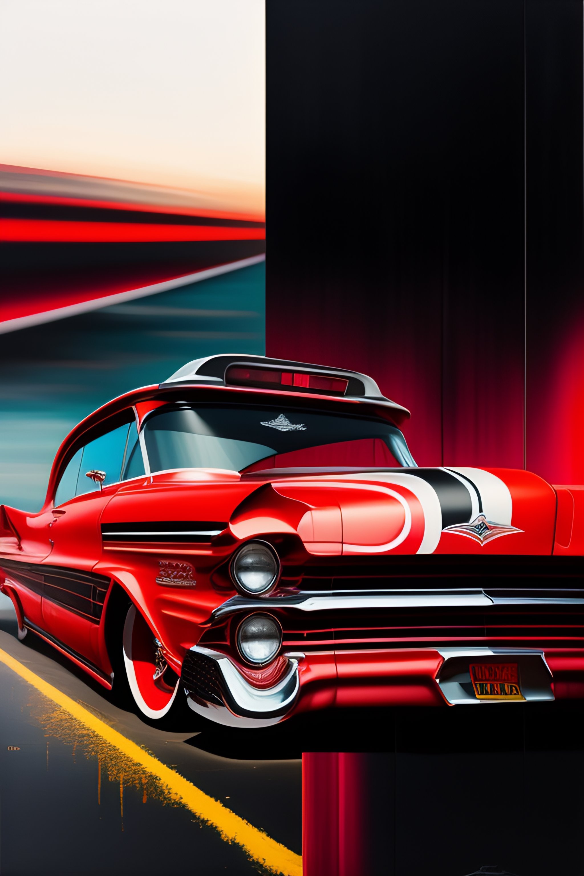 Lexica - Lowrider crash test, collage paper and tape, black and red oil ...