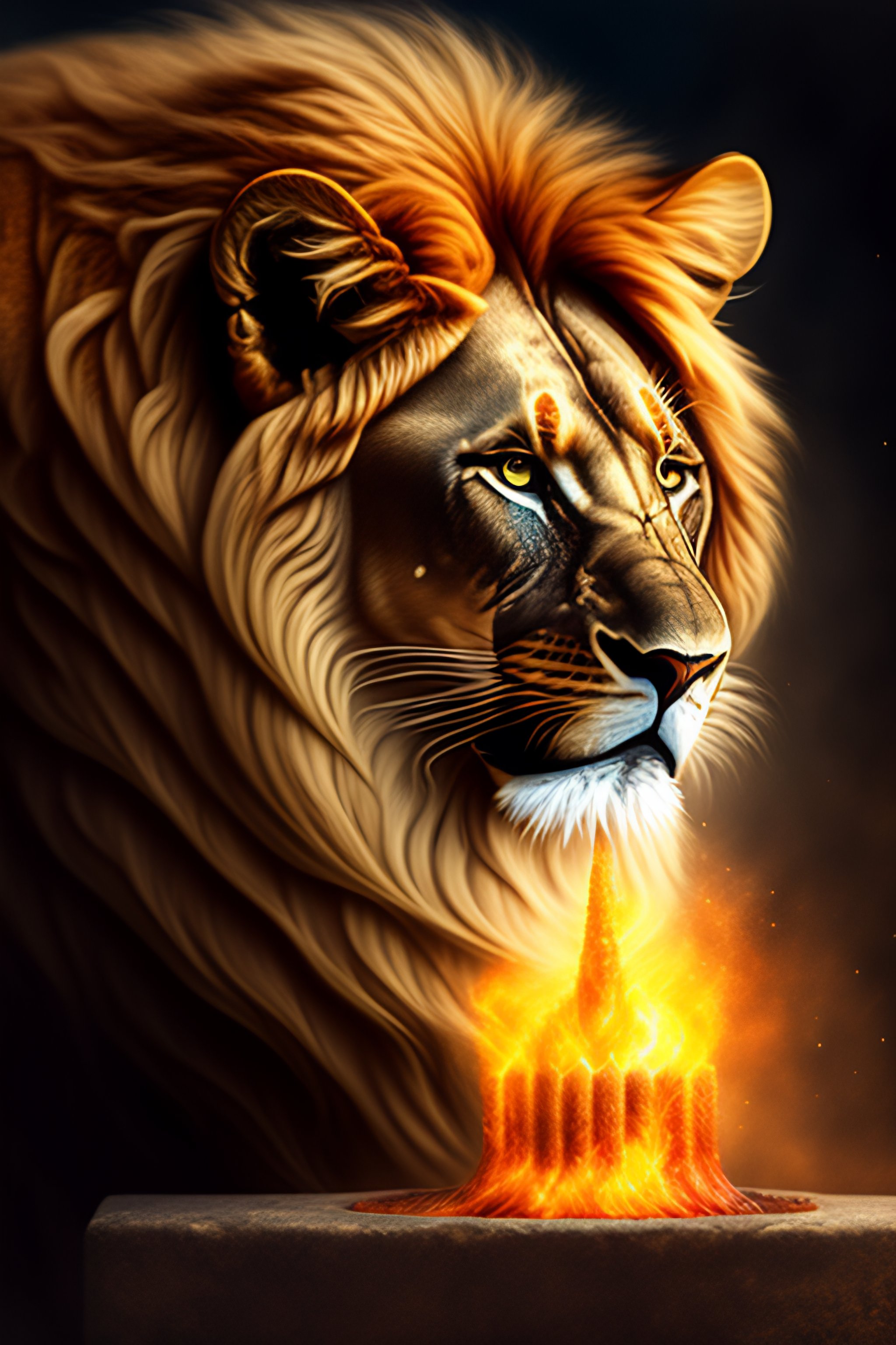 Lexica - Inscription stàmina sound inside lion , fire , runes , magical ...