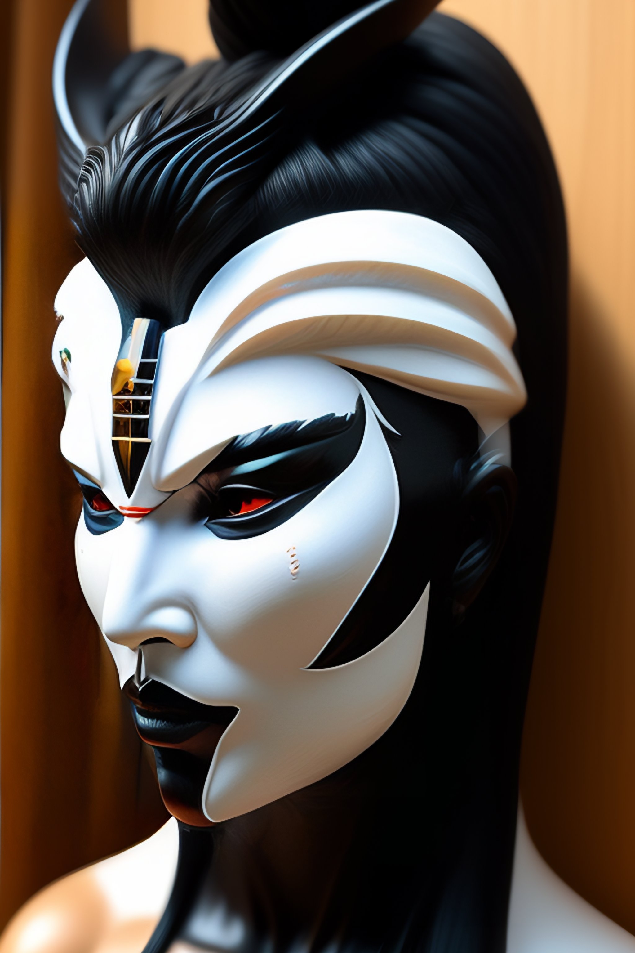 Lexica Only Oni Mask Cyberpunk White And Black 2dhighly Detailed Beautiful Organic Molding 1155