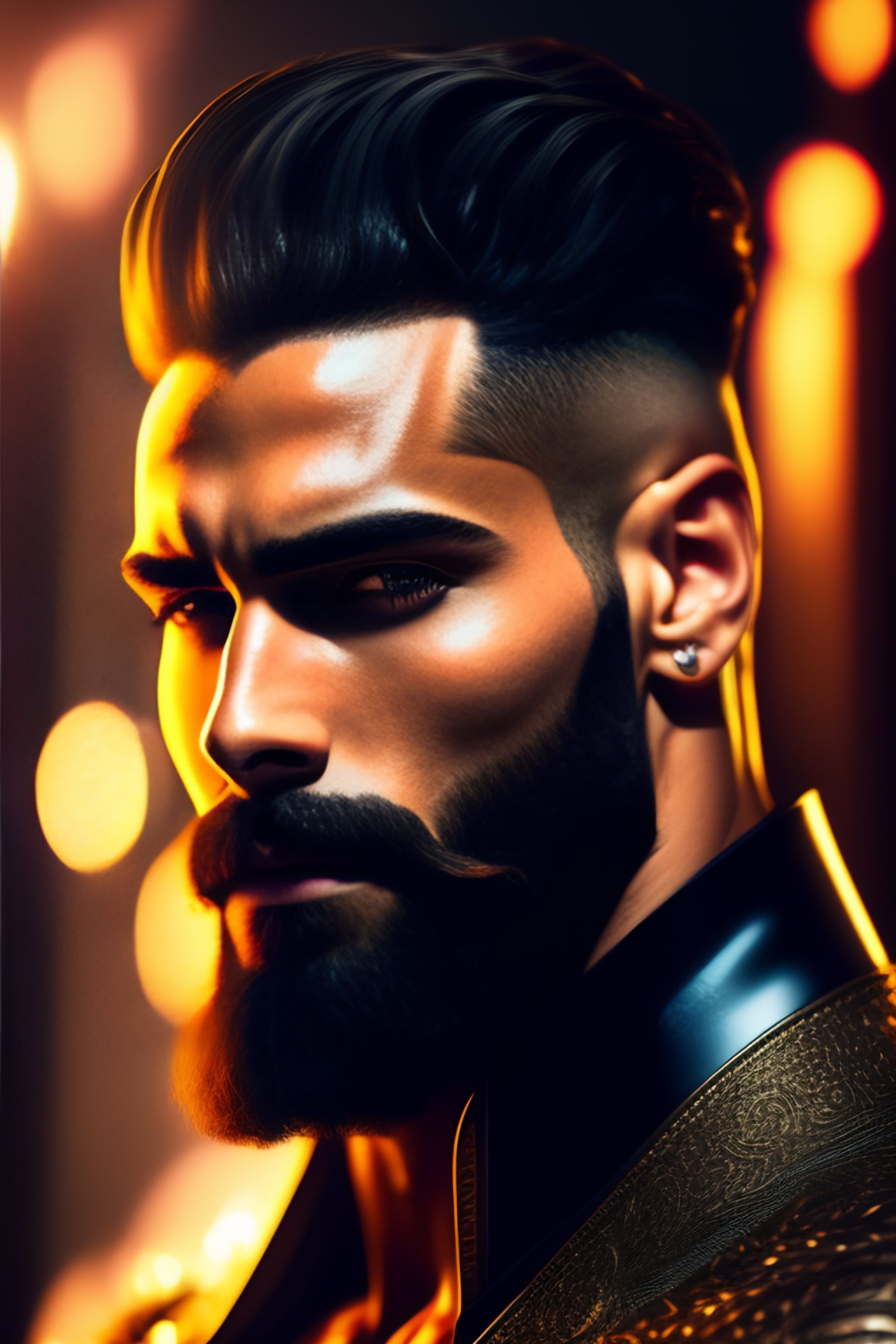 Lexica - 4k photo tall handsome gigachad black beard