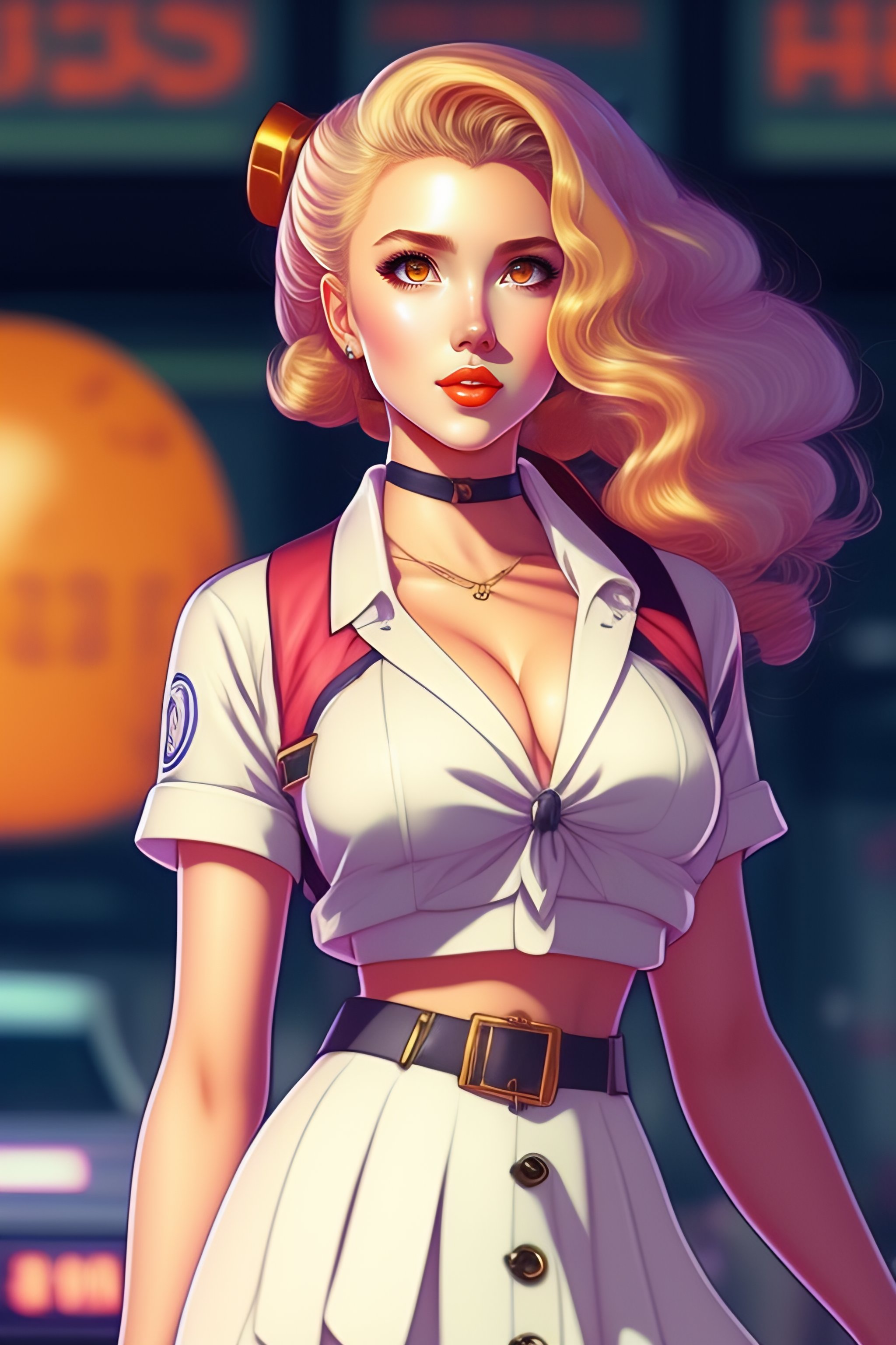 Lexica Vintage 80s Anime Style Schoolgirl Scarlett Johansson