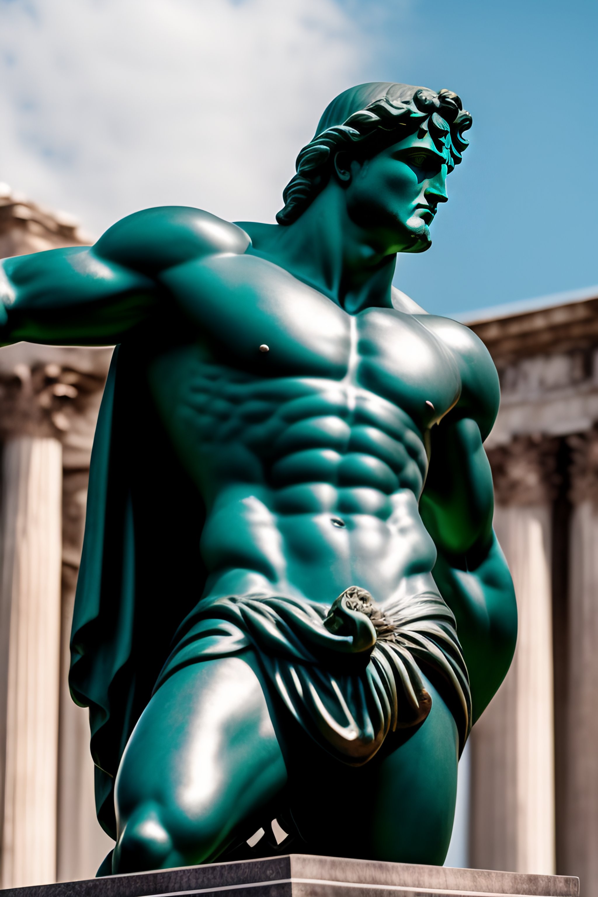 Lexica - A statue of greek hero hercules, with an aggressive facial ...