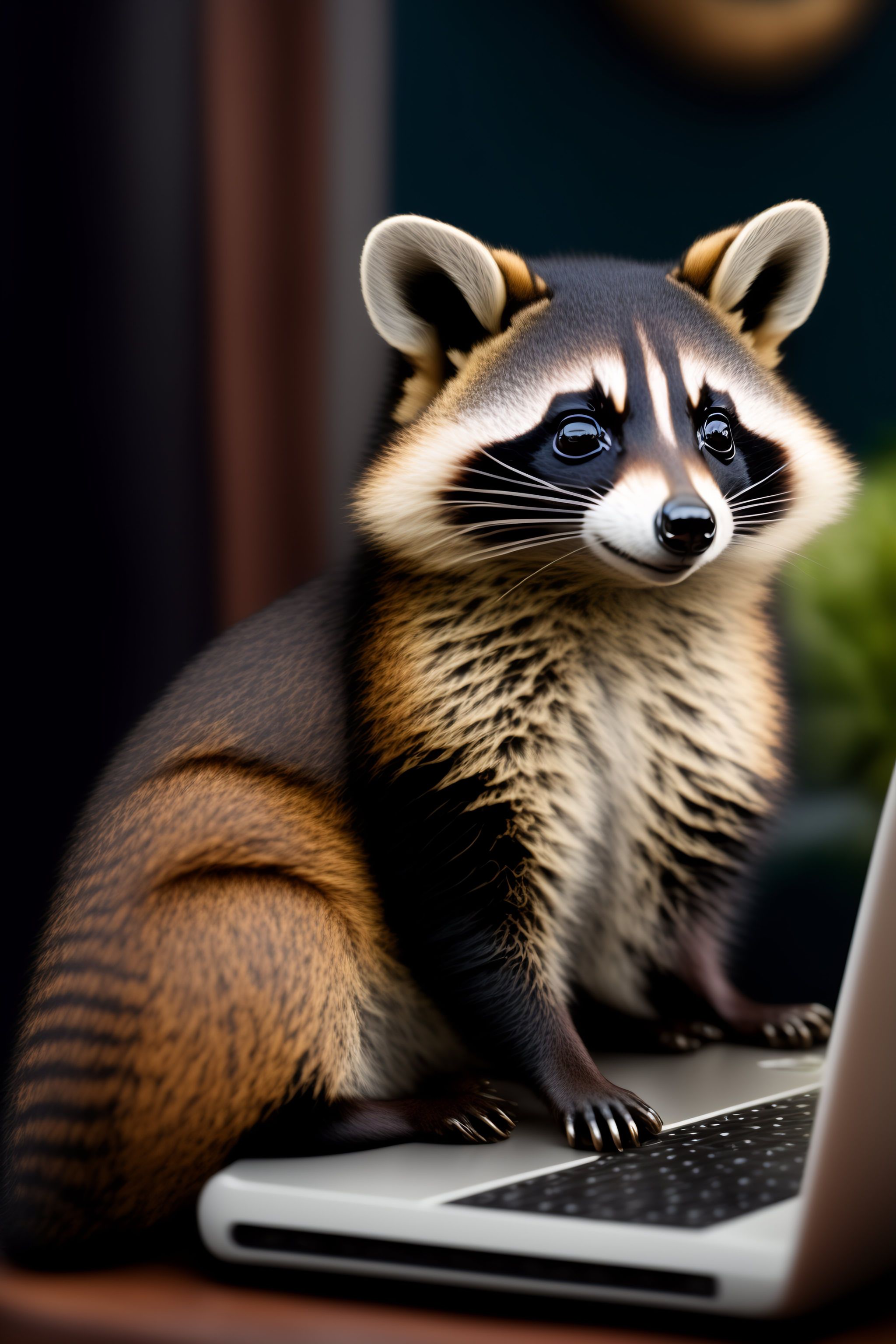Lexica - Raccoon at the computer