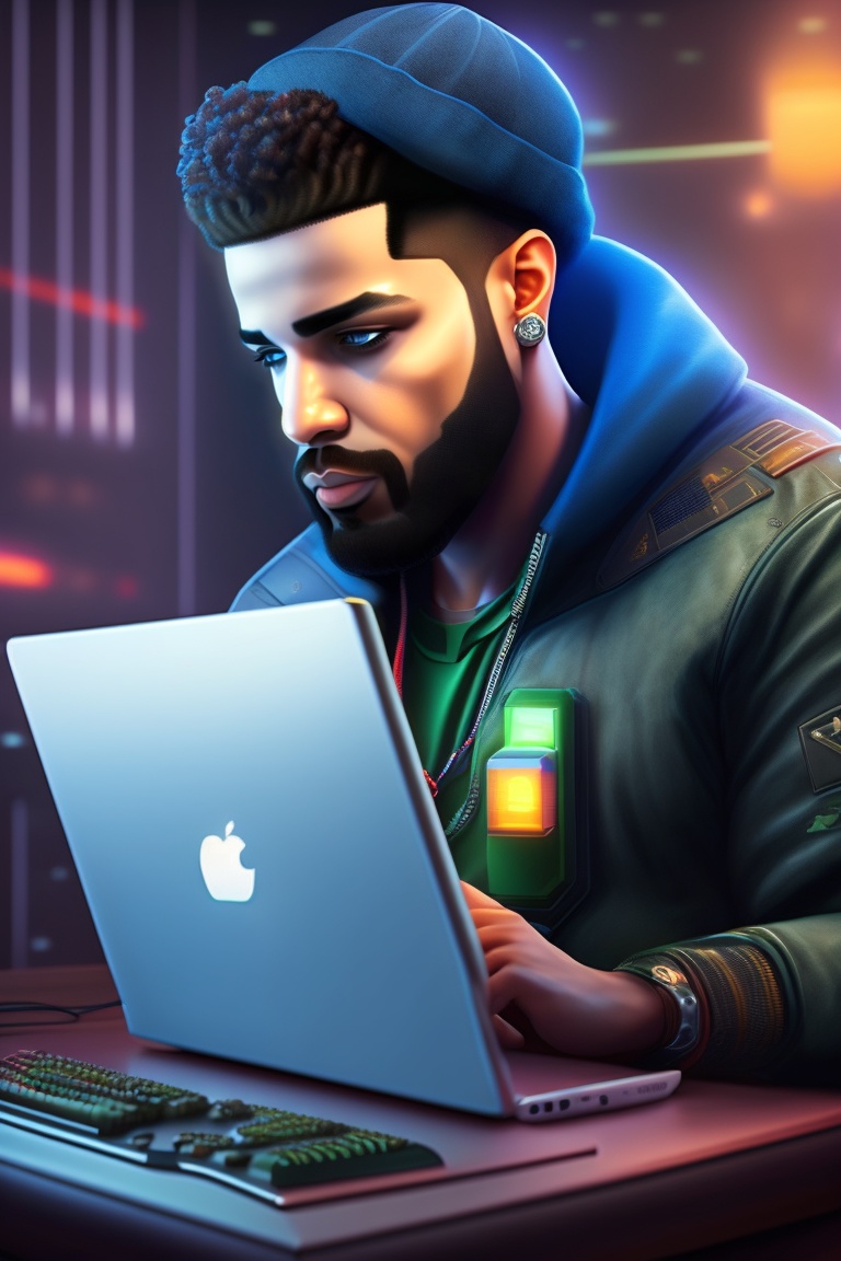 Lexica - “ drake hacking a computer, very epic, digital art, cyber punk ...