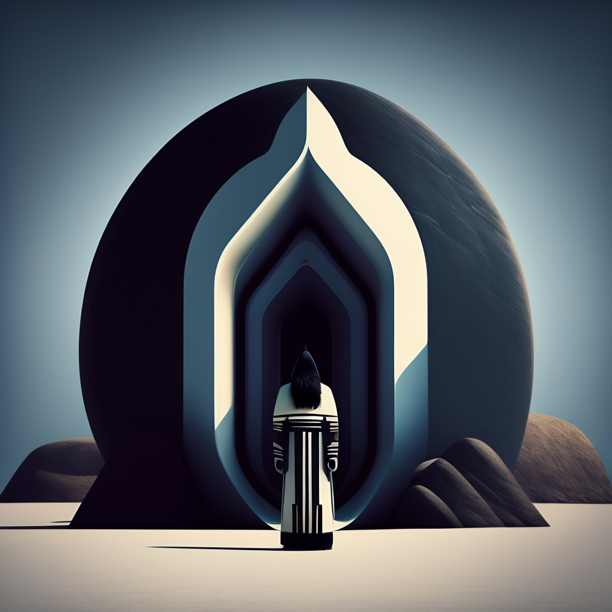 Lexica - Inuit rock album cover, simple lines, minimalistic style