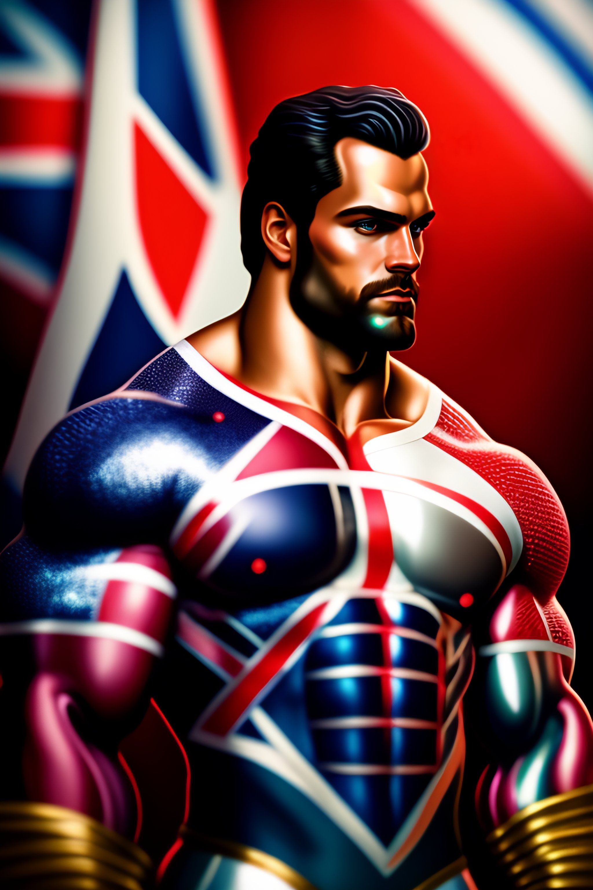 imagine henry Cavill as Captain Britain , realism, M