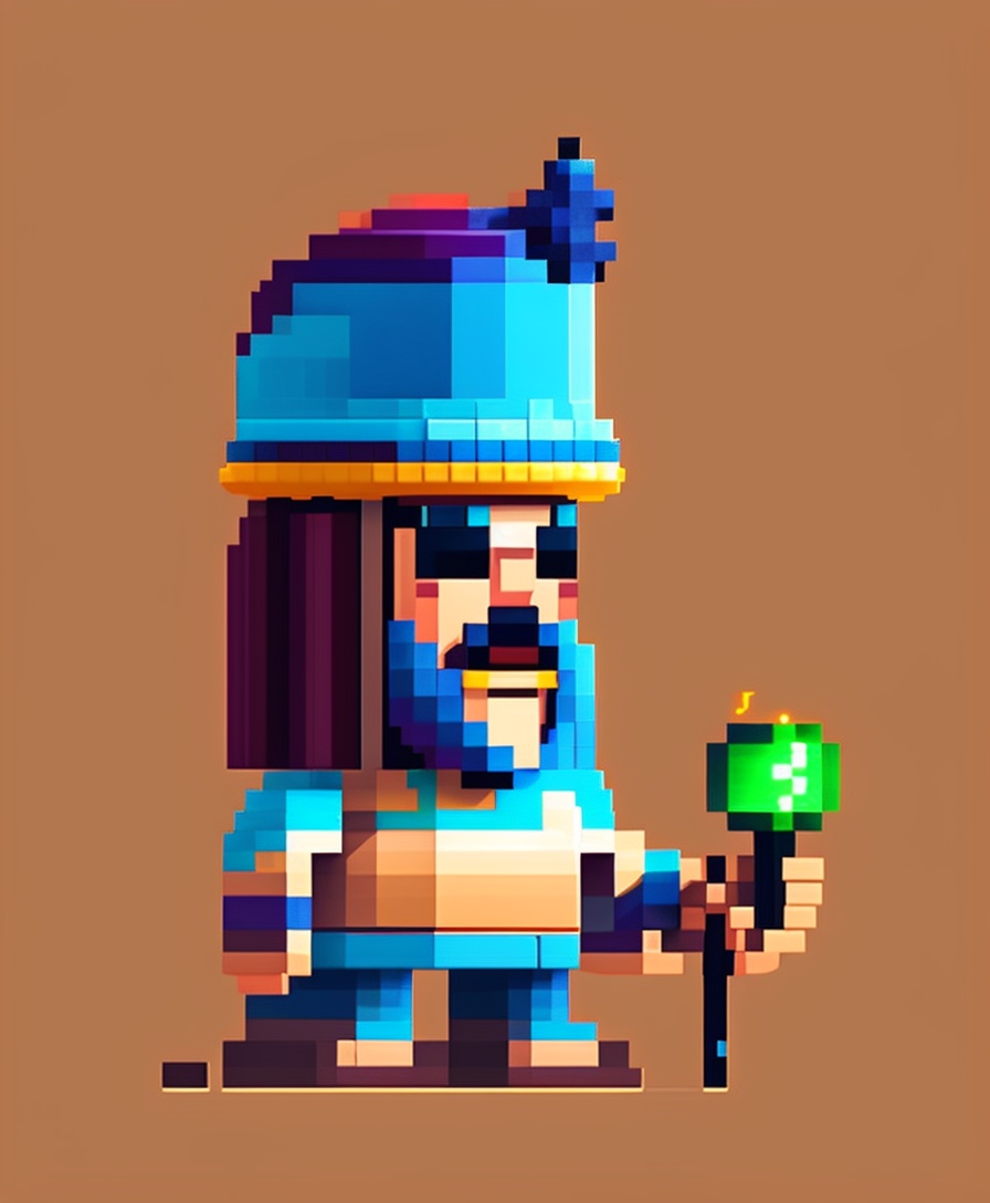 Lexica - Pixel-perfect sprite of a desert nomad video game character. Pixel  art, limited color pallete. No hat and nothing in hands.