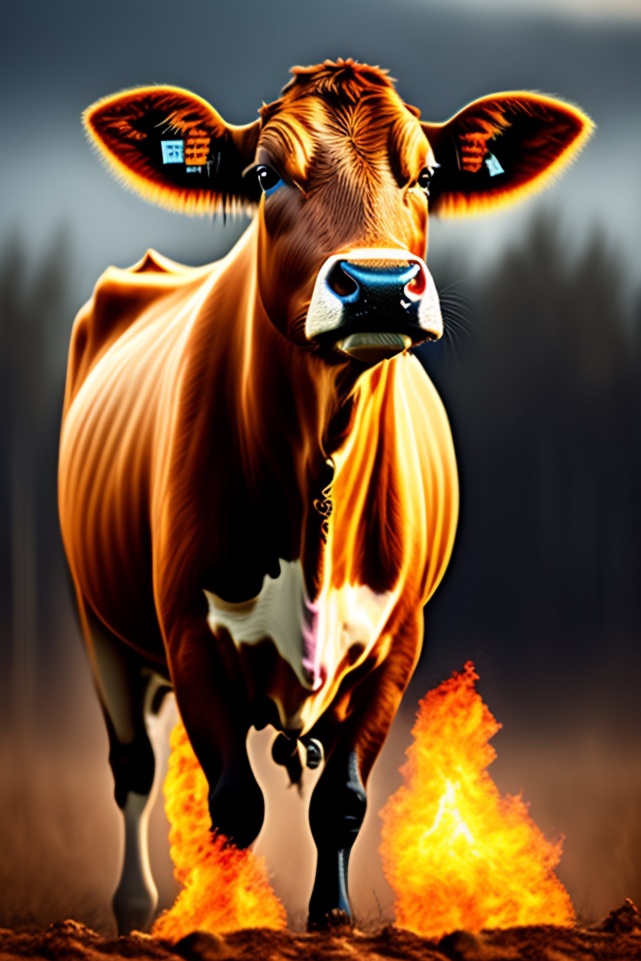 Lexica - Cow in fire