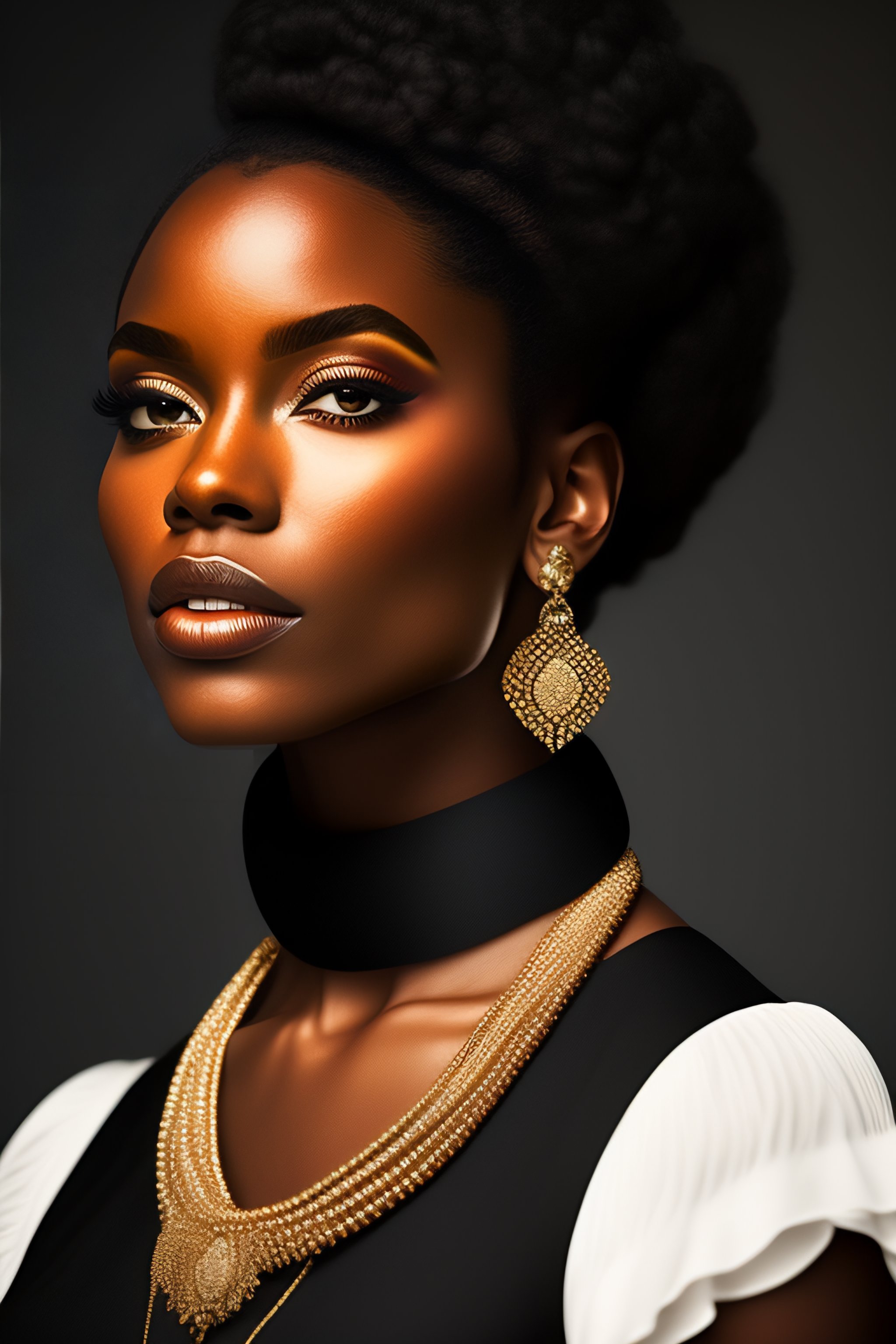 Lexica - Black girl with a necklace around her neck, the style ...