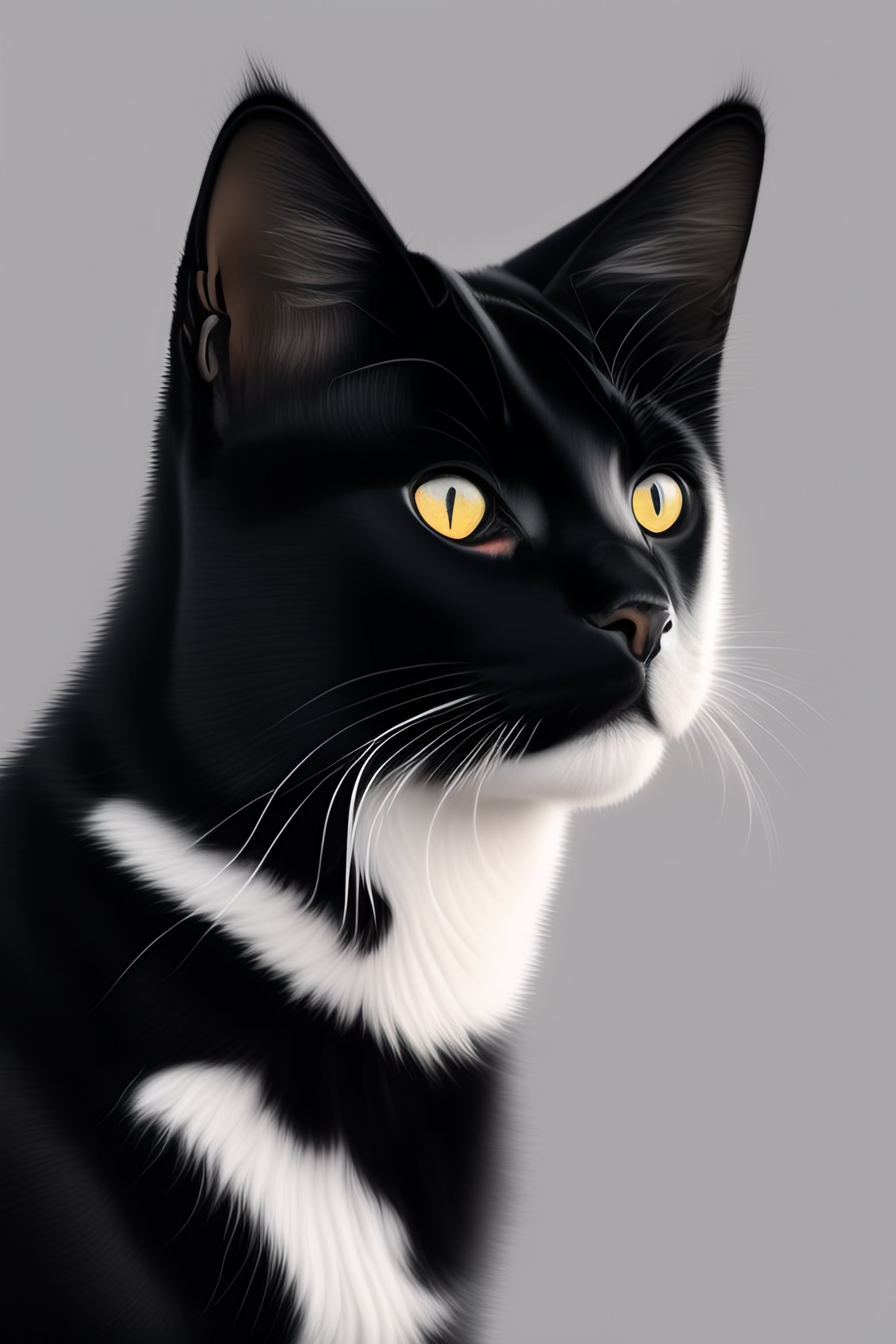 lexica-anime-cute-simple-all-black-cat-in-an-full-grey-background