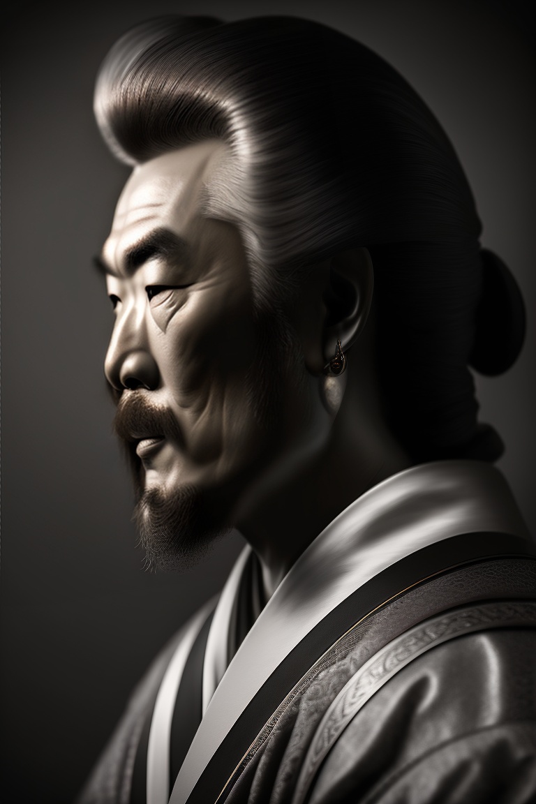 Lexica - A portrait of Miyamoto Musashi, 100mm lens, 4k in black and ...