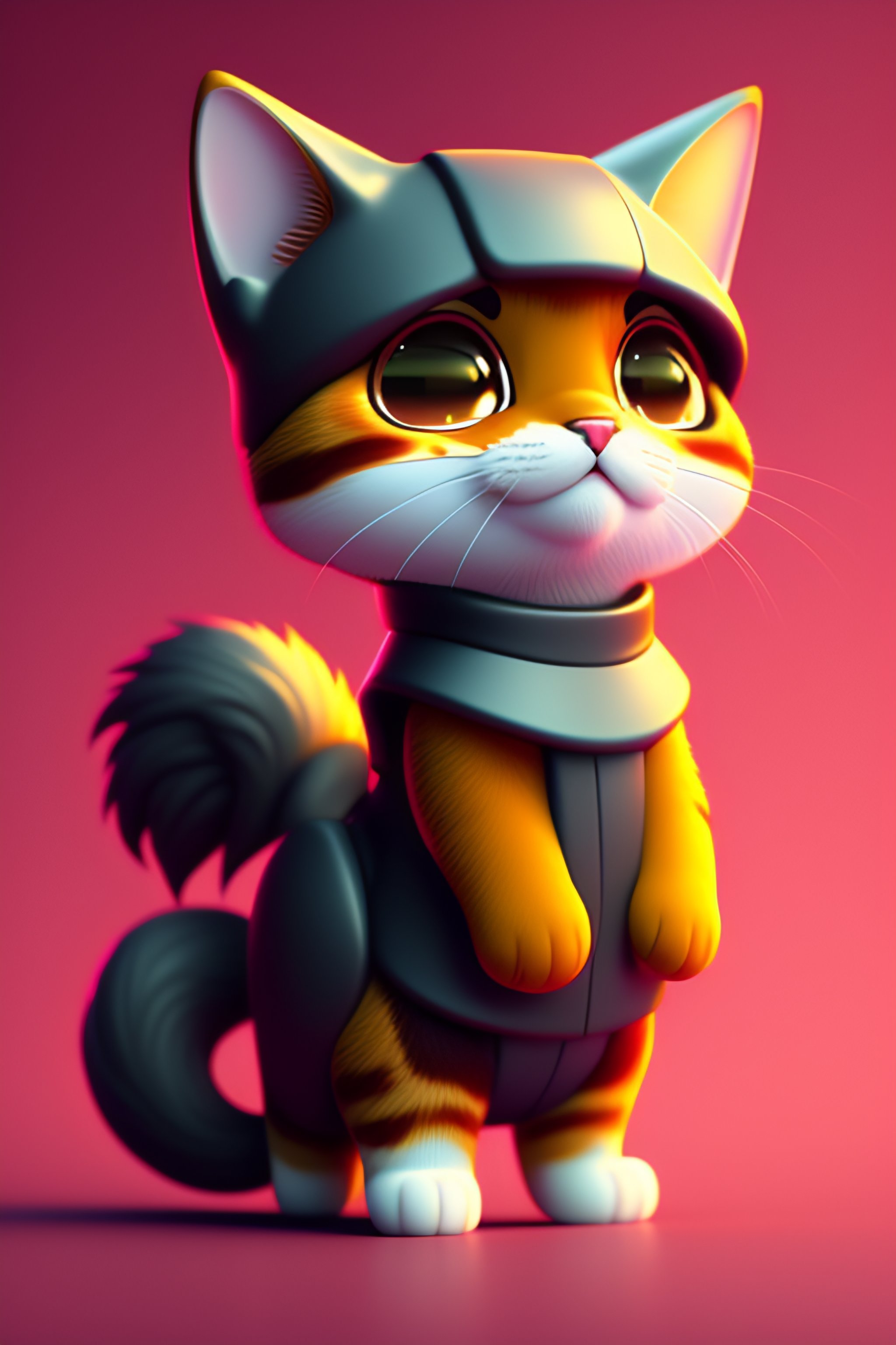 Lexica - A cute chibi cat in 90's anime style, award qinning