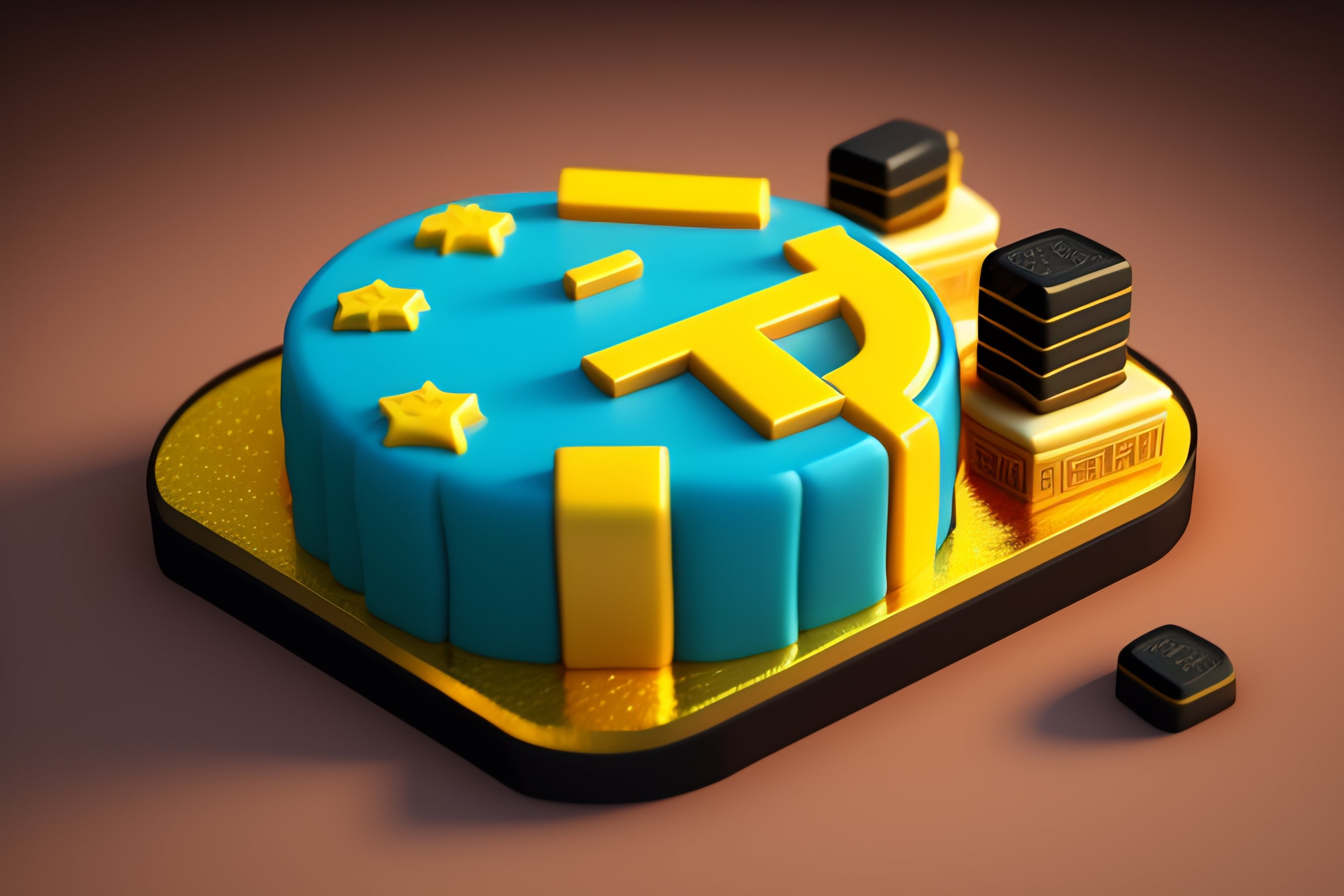 Lexica - A cake with a ((bitcoin logo)), isometric, illustration ...