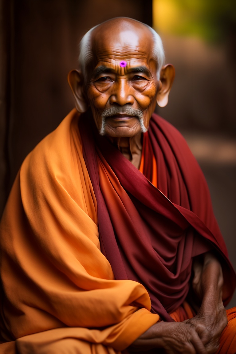 Lexica - An old Buddhist monk,indian