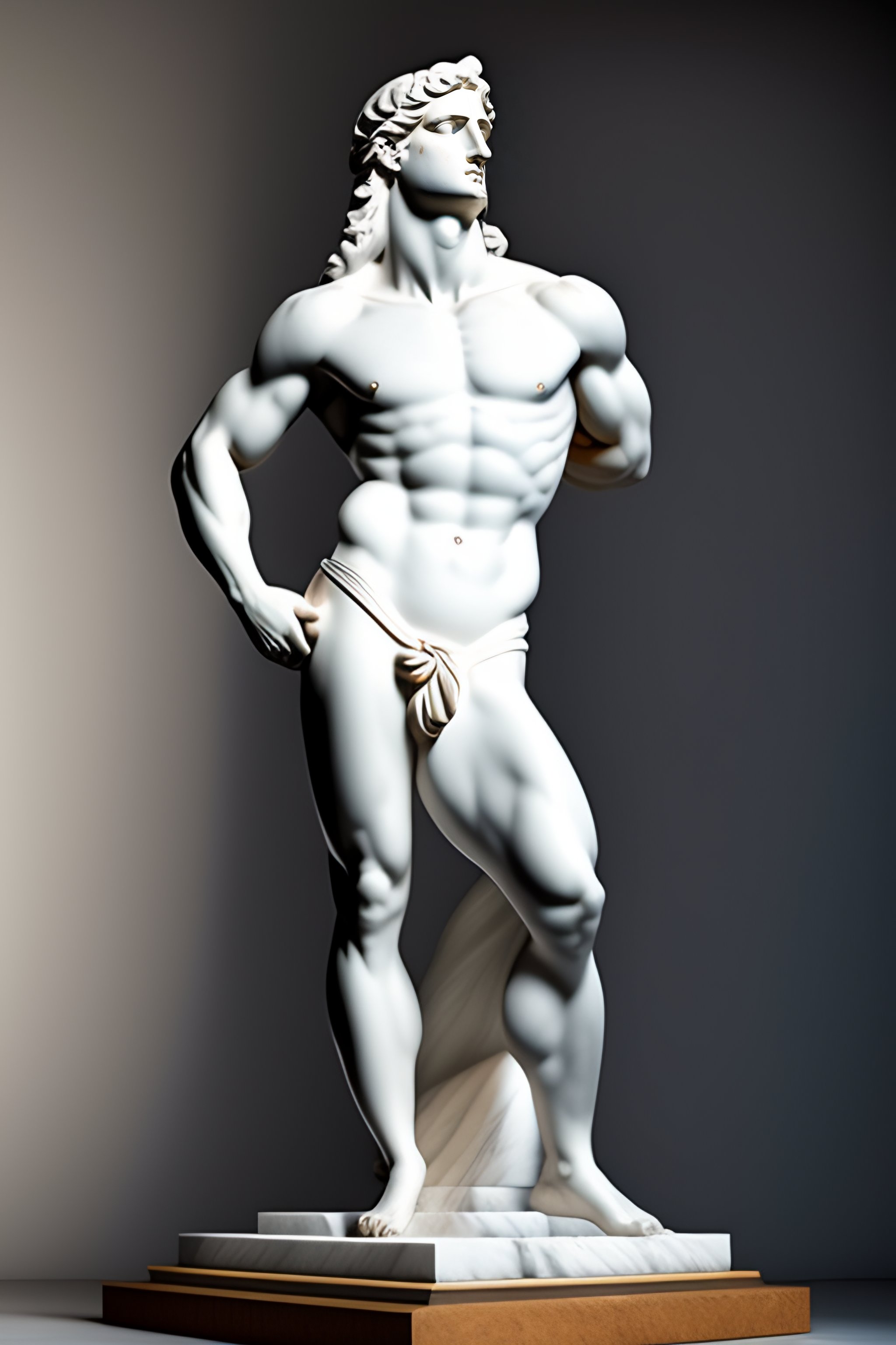 Lexica - Full body foto of a white Greek marble statue, detailed, hyper ...