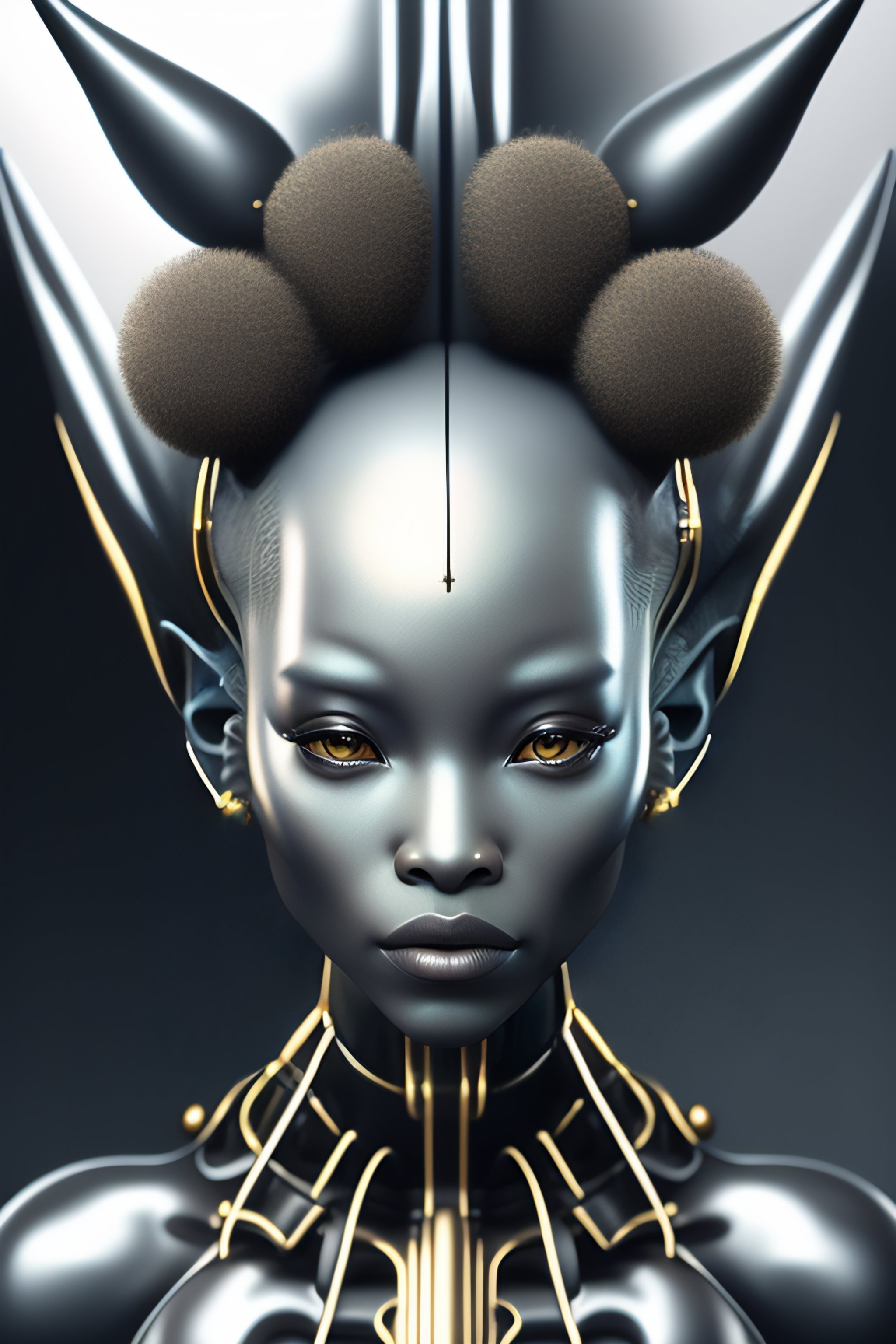 Lexica Detailed Realistic Drawing Of An Alien Humanoid Species With Antennas In The Head And 