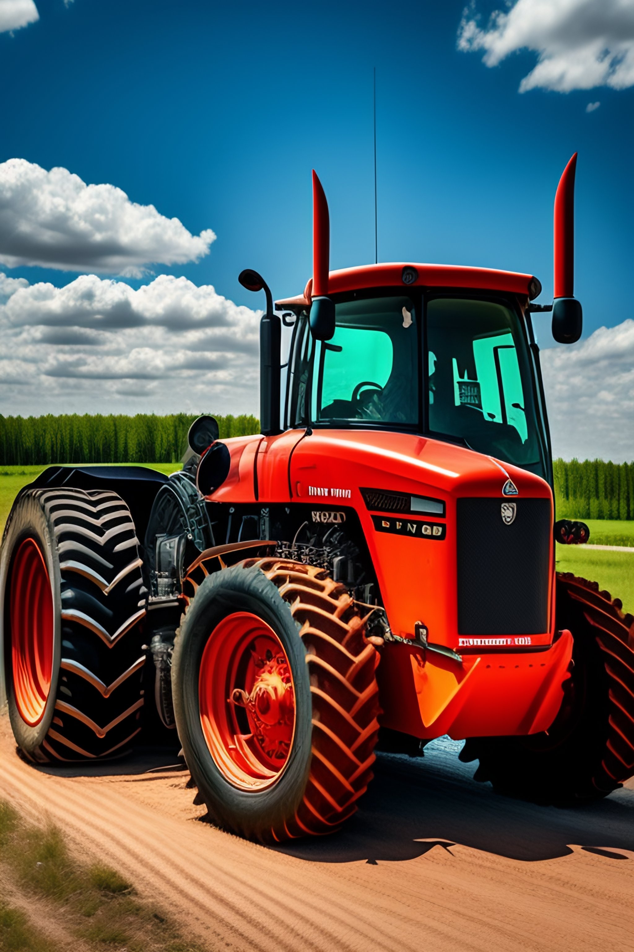 Lexica - Devil driving tractor in Chernobyl toxic zone