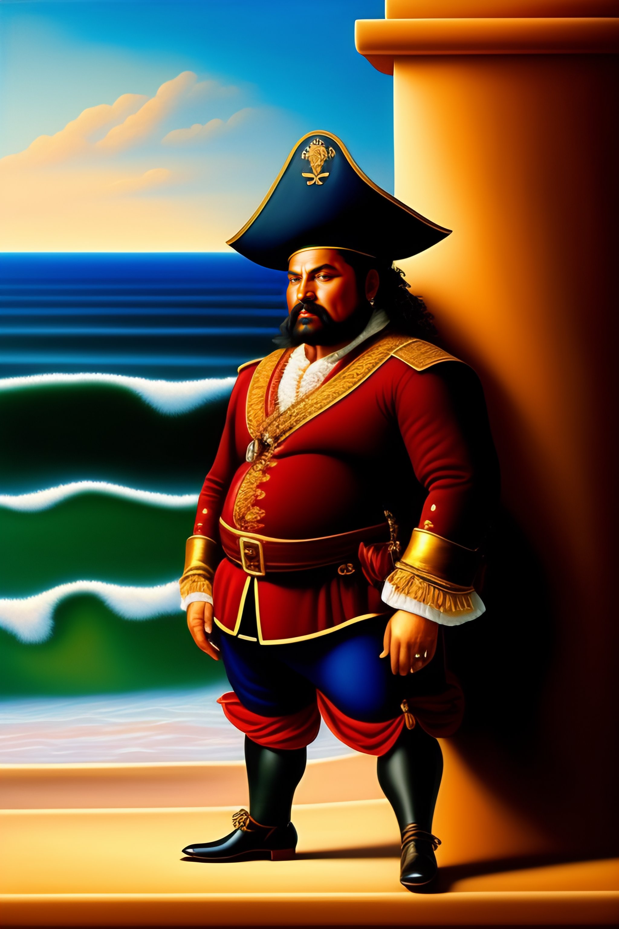 Lexica - A pirate in the style of botero's paintings