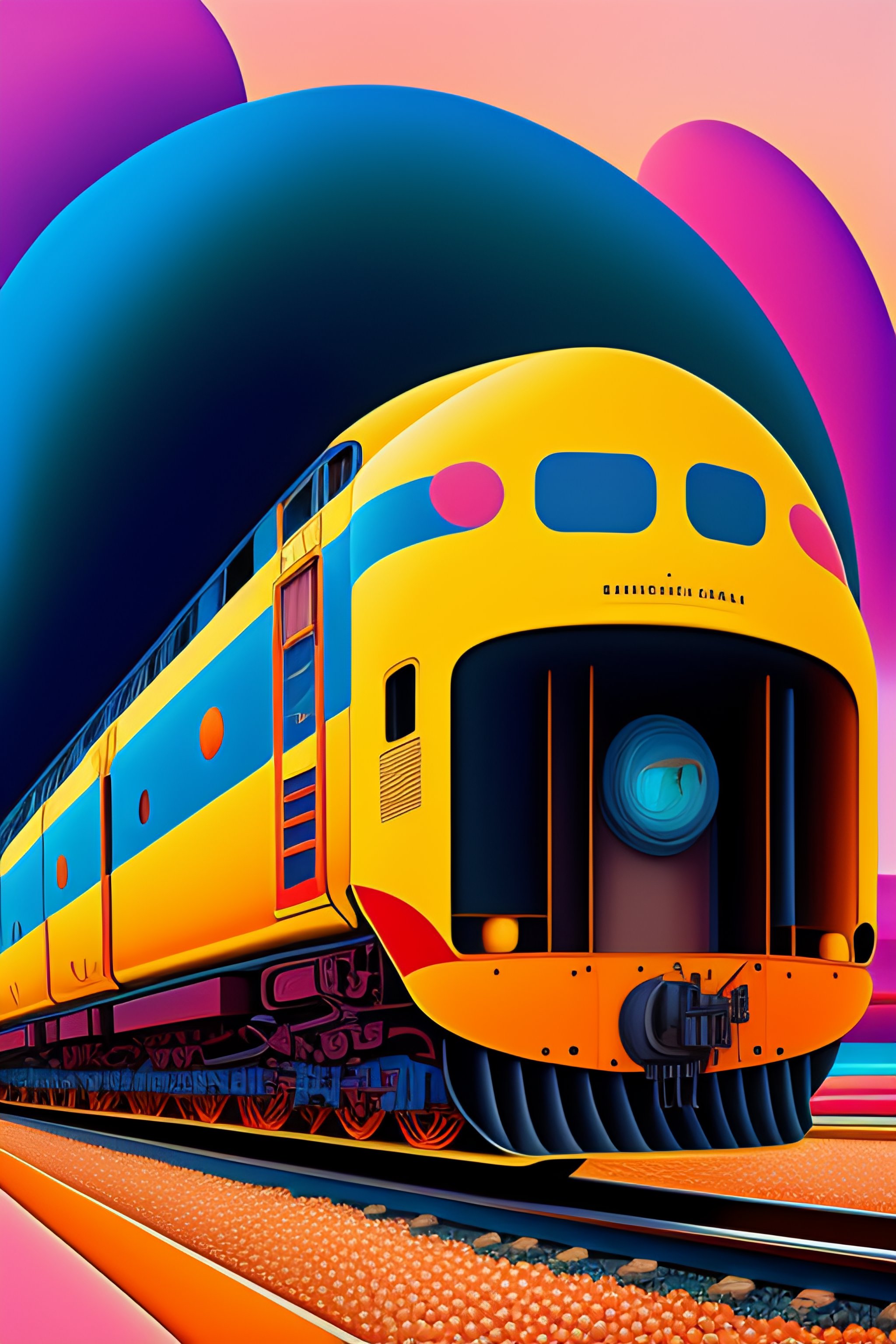 Lexica - Big abstract train in the style of kaws by james jean and ...