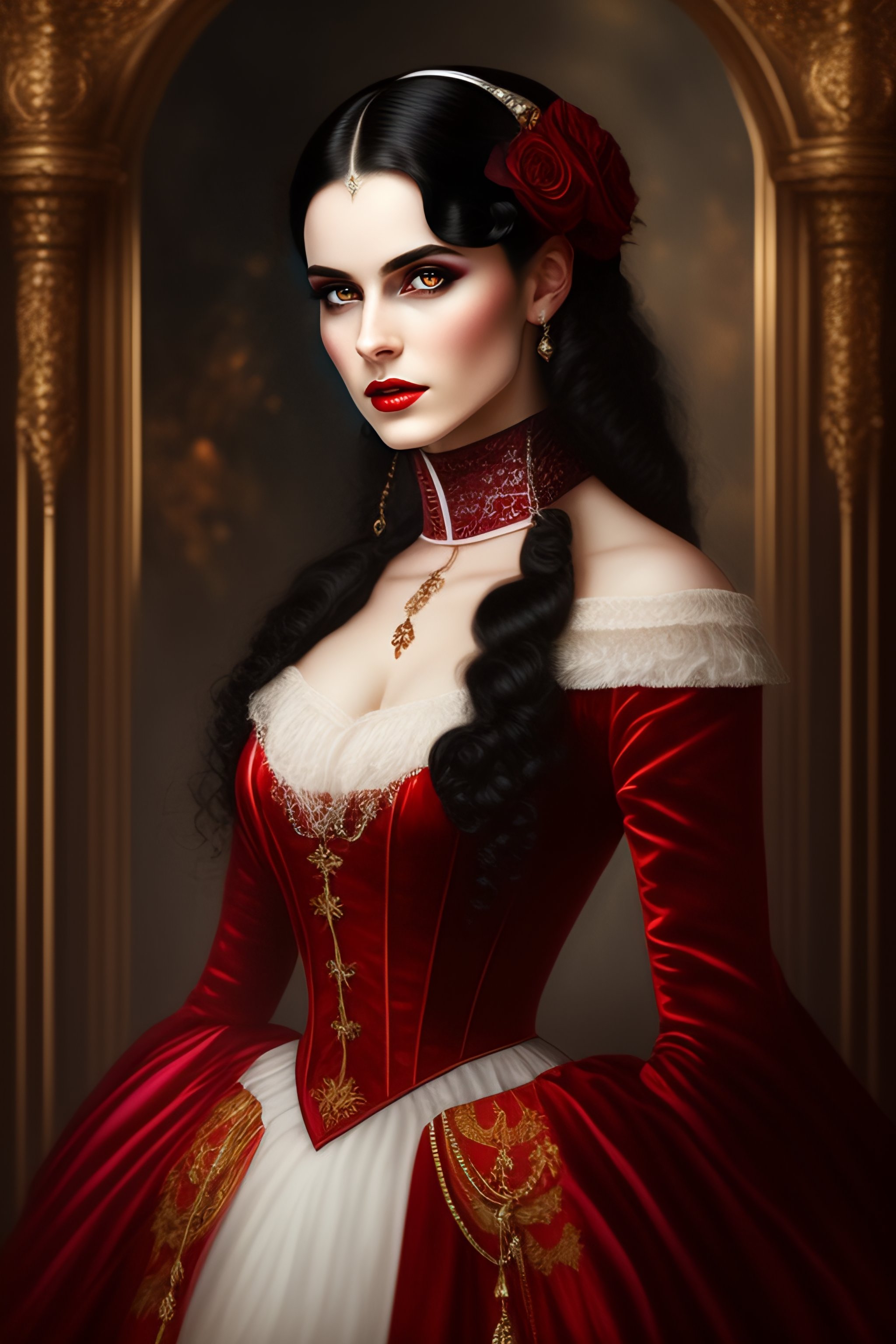 Victorian era, beautiful woman, corset, vampire