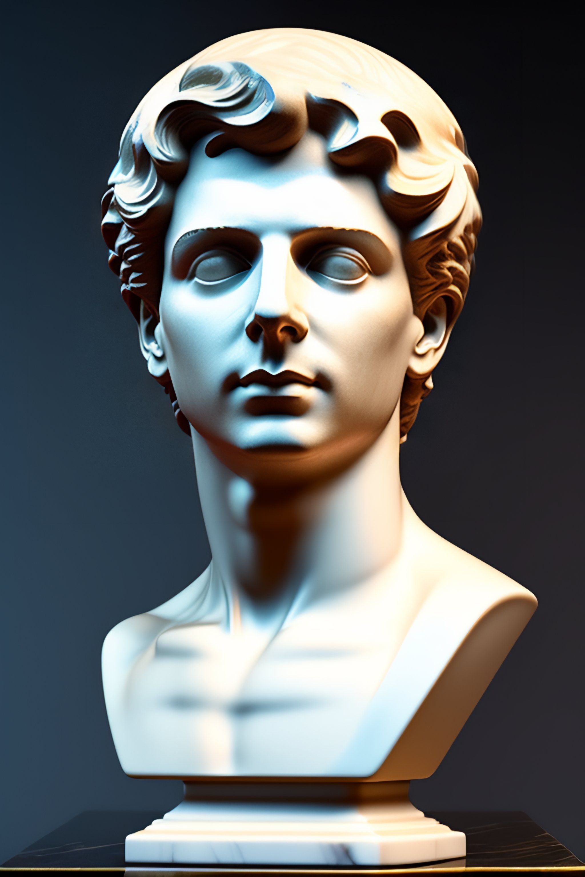 Lexica A marble statue of michael cera
