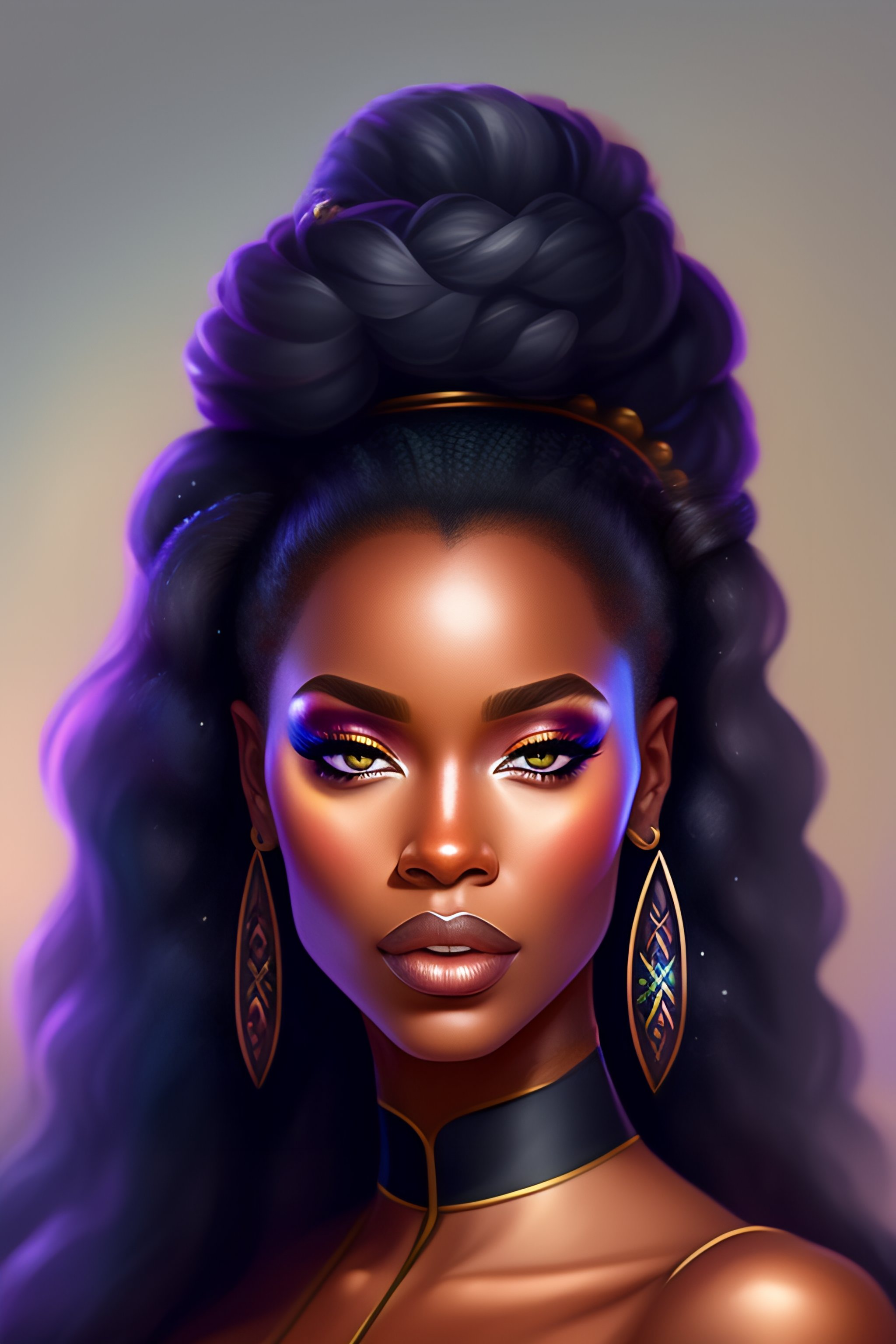 Lexica Fantasy Portrait Beautiful Black Woman Custom Character Art Dnd Illustration Dnd 0167